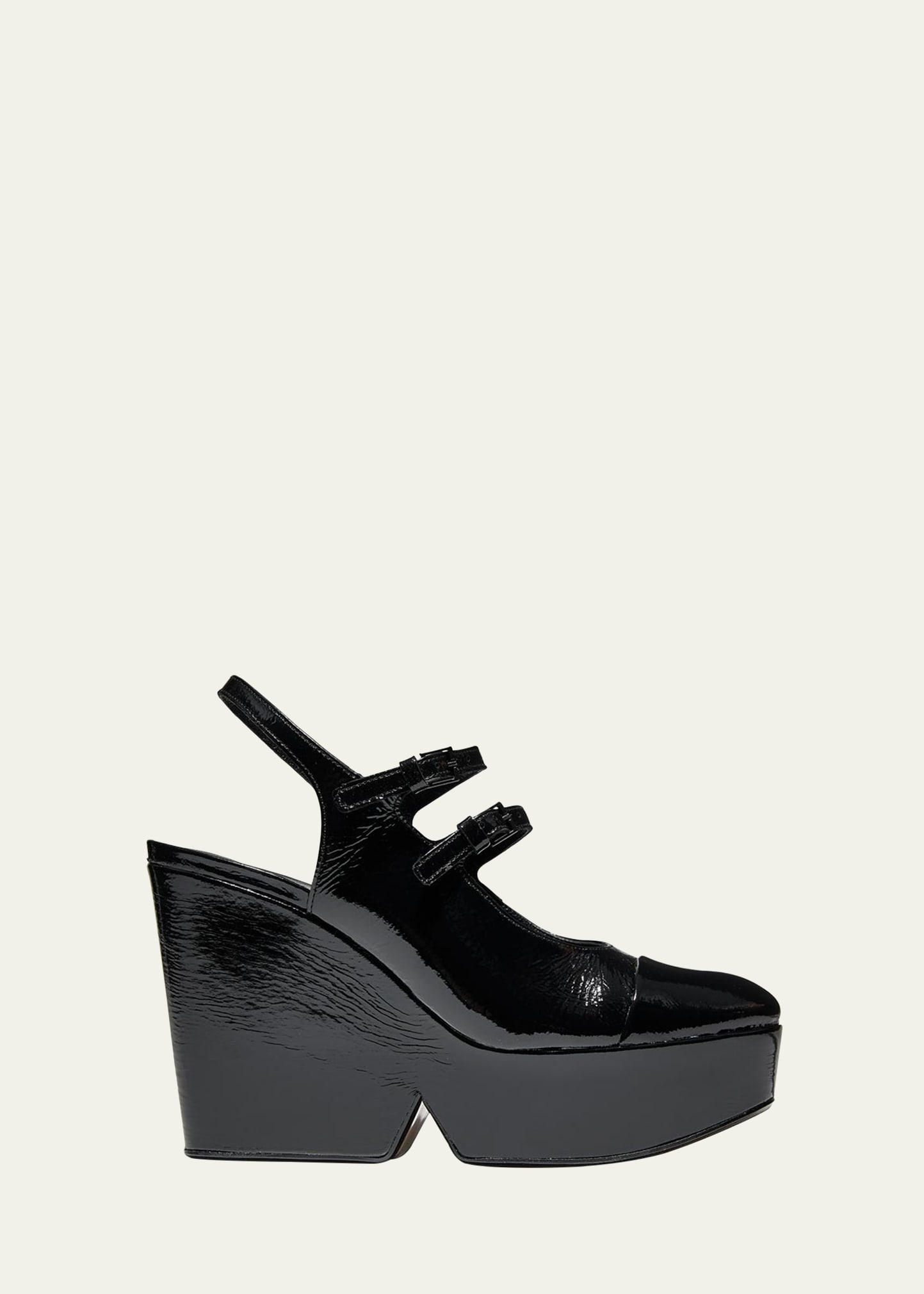 Patent Leather Platform Wedge Mary Janes