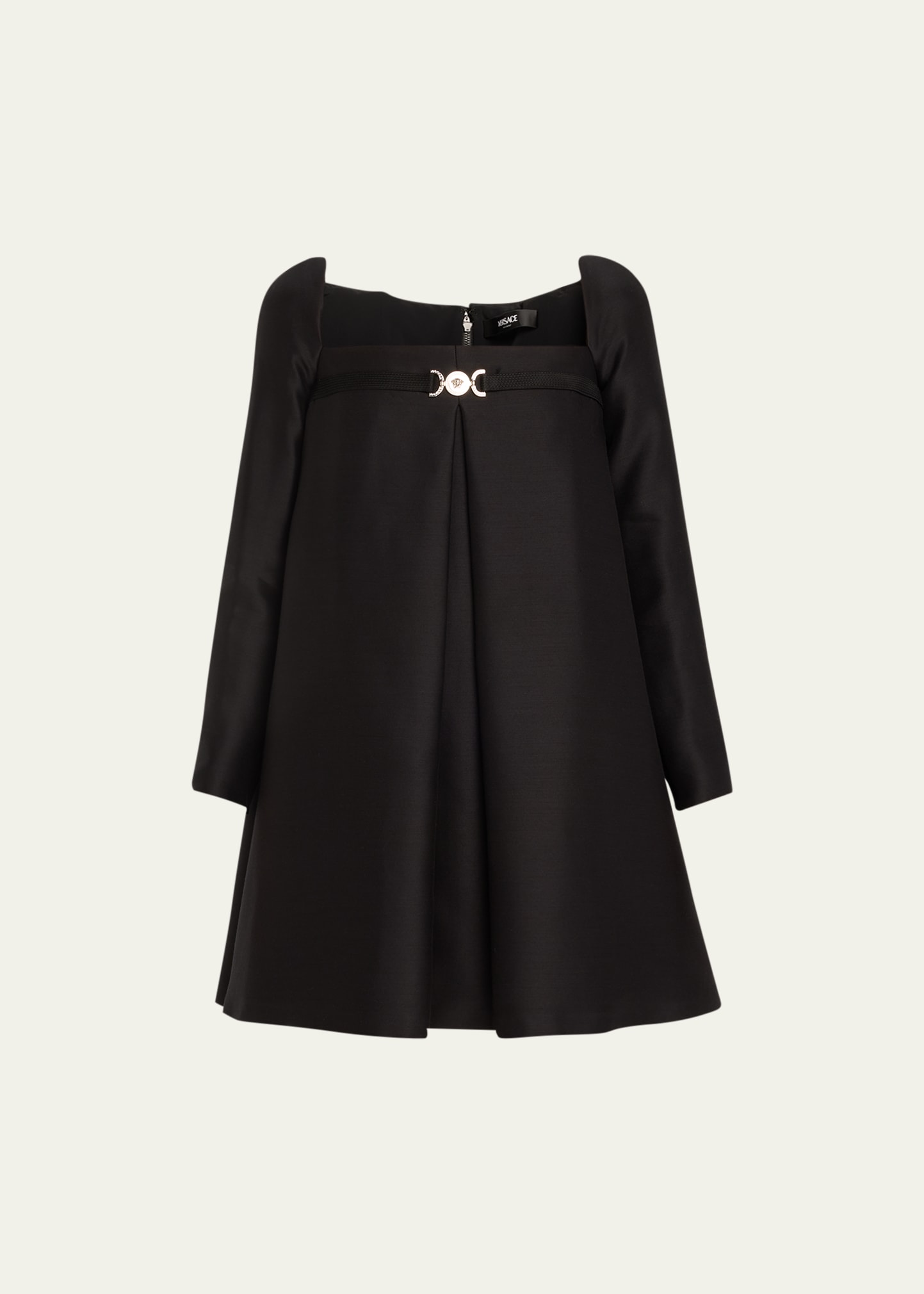 Versace Medusa '95 Box-pleat Mini Dress In Black