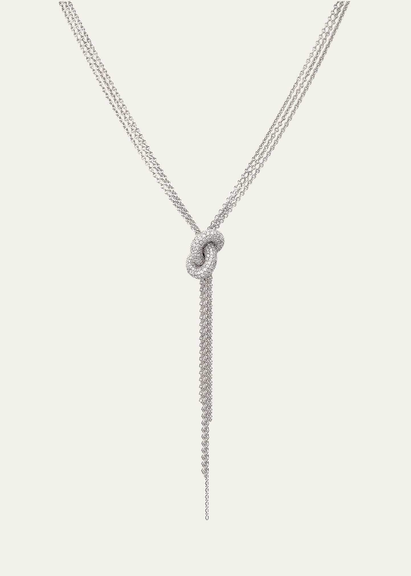 The Legacy Knot Necklace in White Gold and White Diamonds