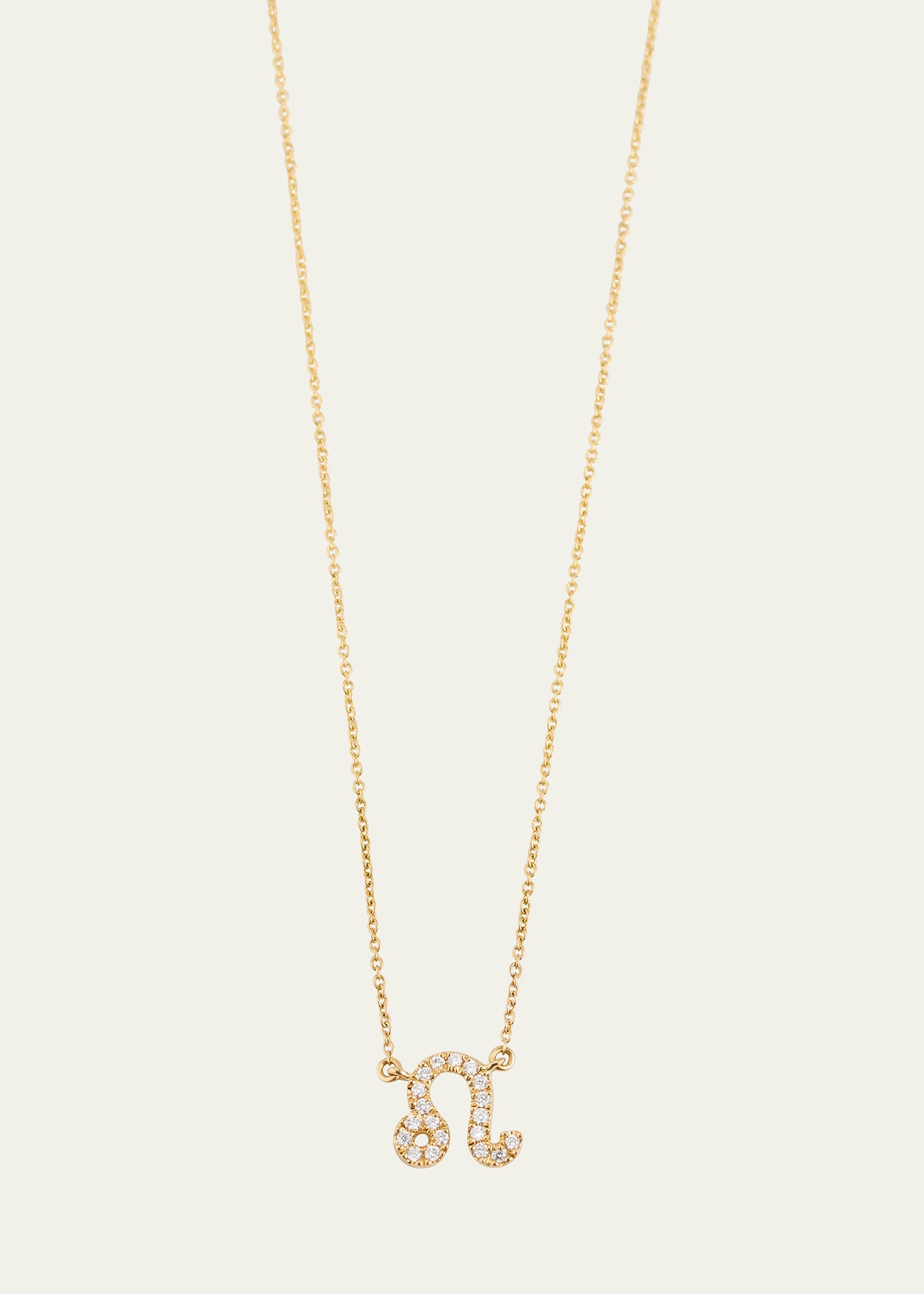 Star Sign Necklace, Leo, in Yellow Gold and White Diamonds