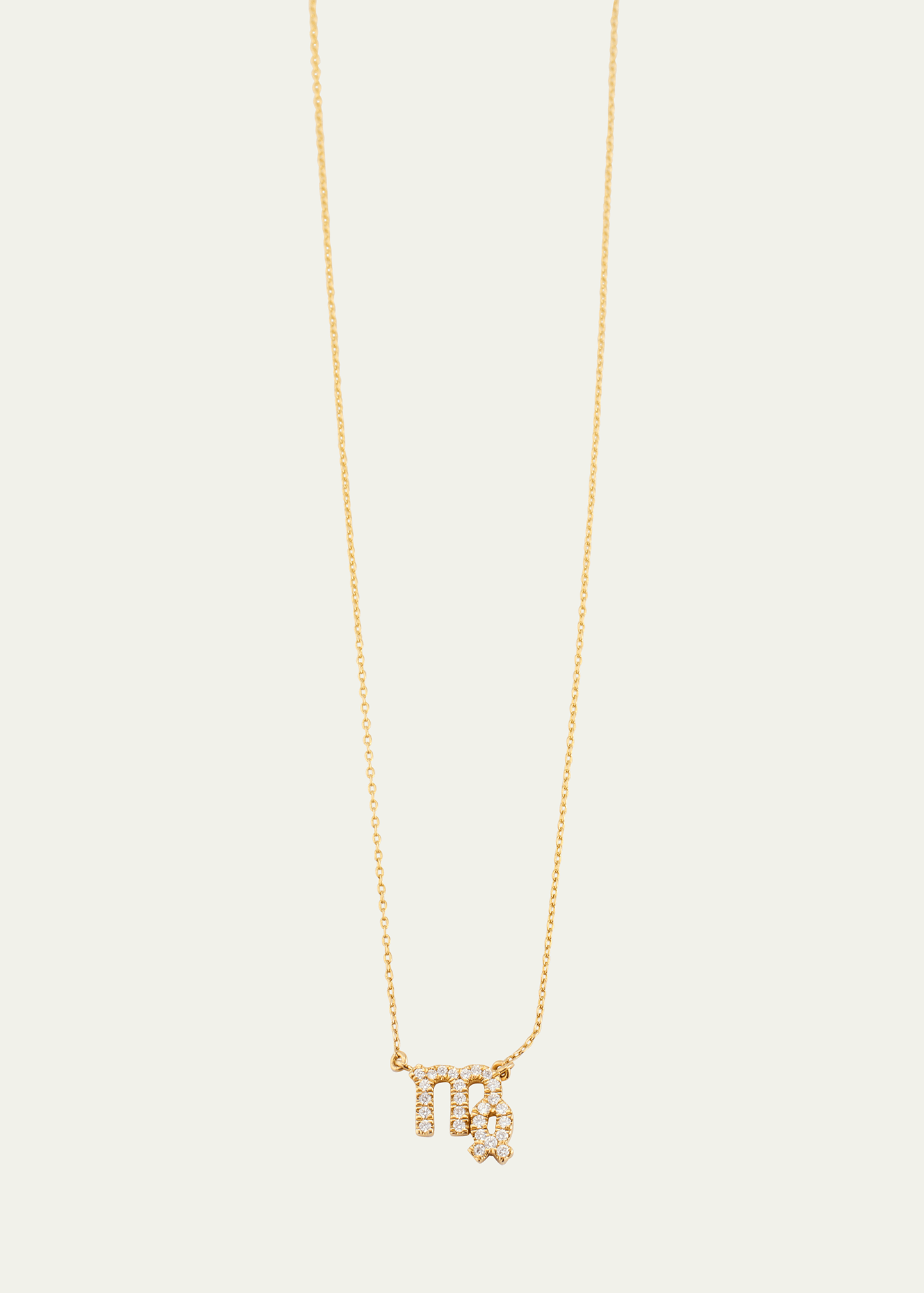 Star Sign Necklace, Virgo, in Yellow Gold and White Diamonds