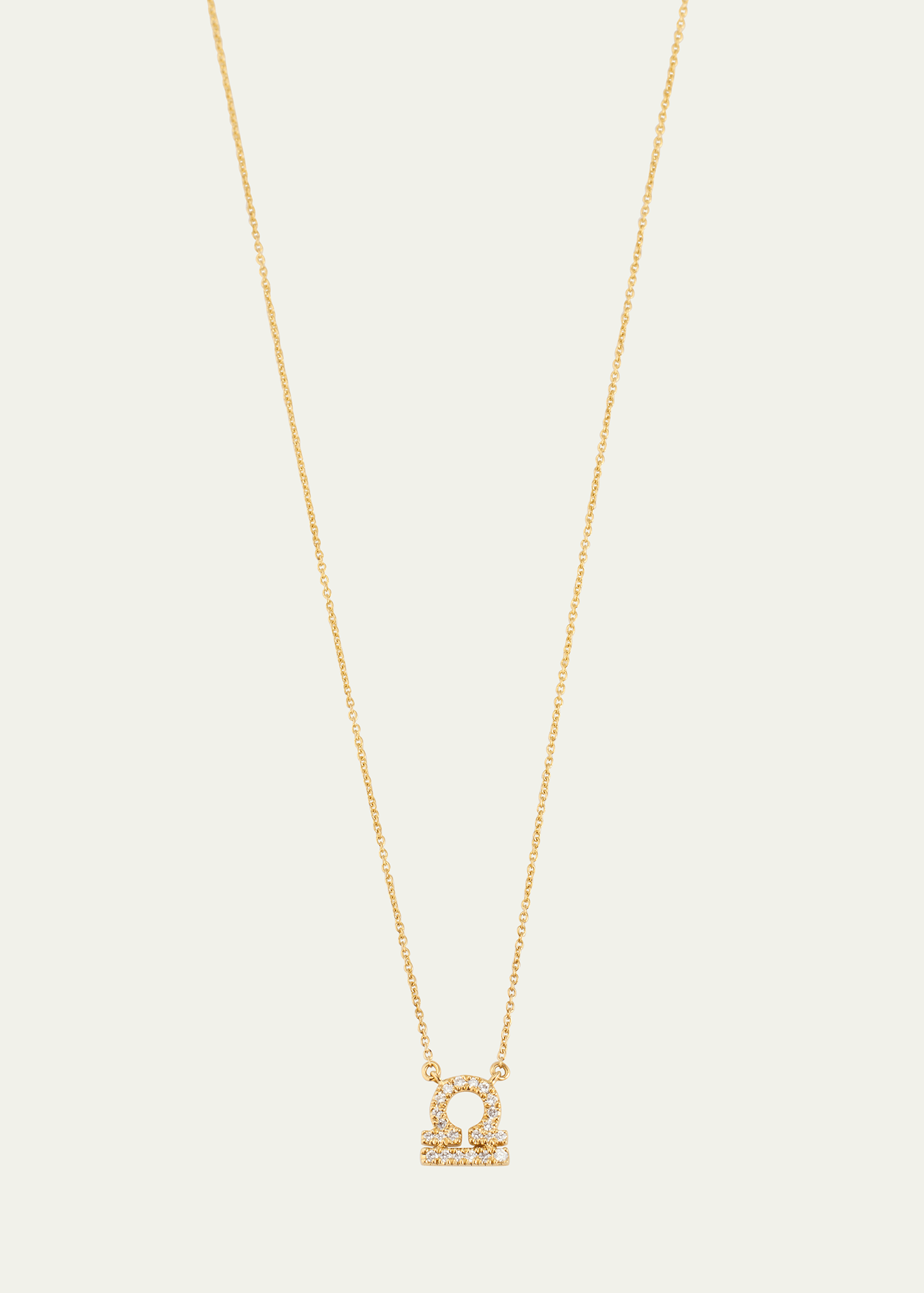 Star Sign Necklace, Libra, in Yellow Gold and White Diamonds