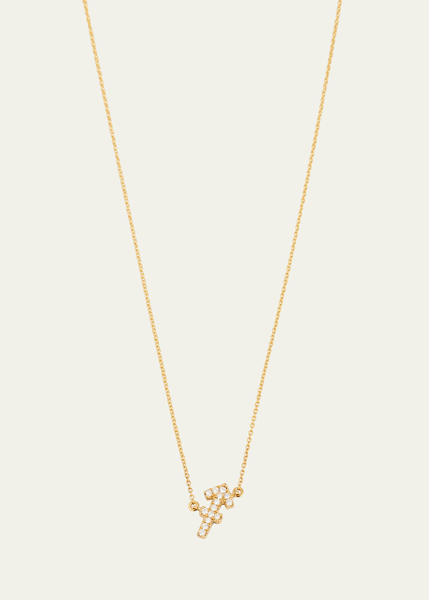 Engelbert 18k Yellow Gold Petite Sagittarius Sign Necklace With Diamonds