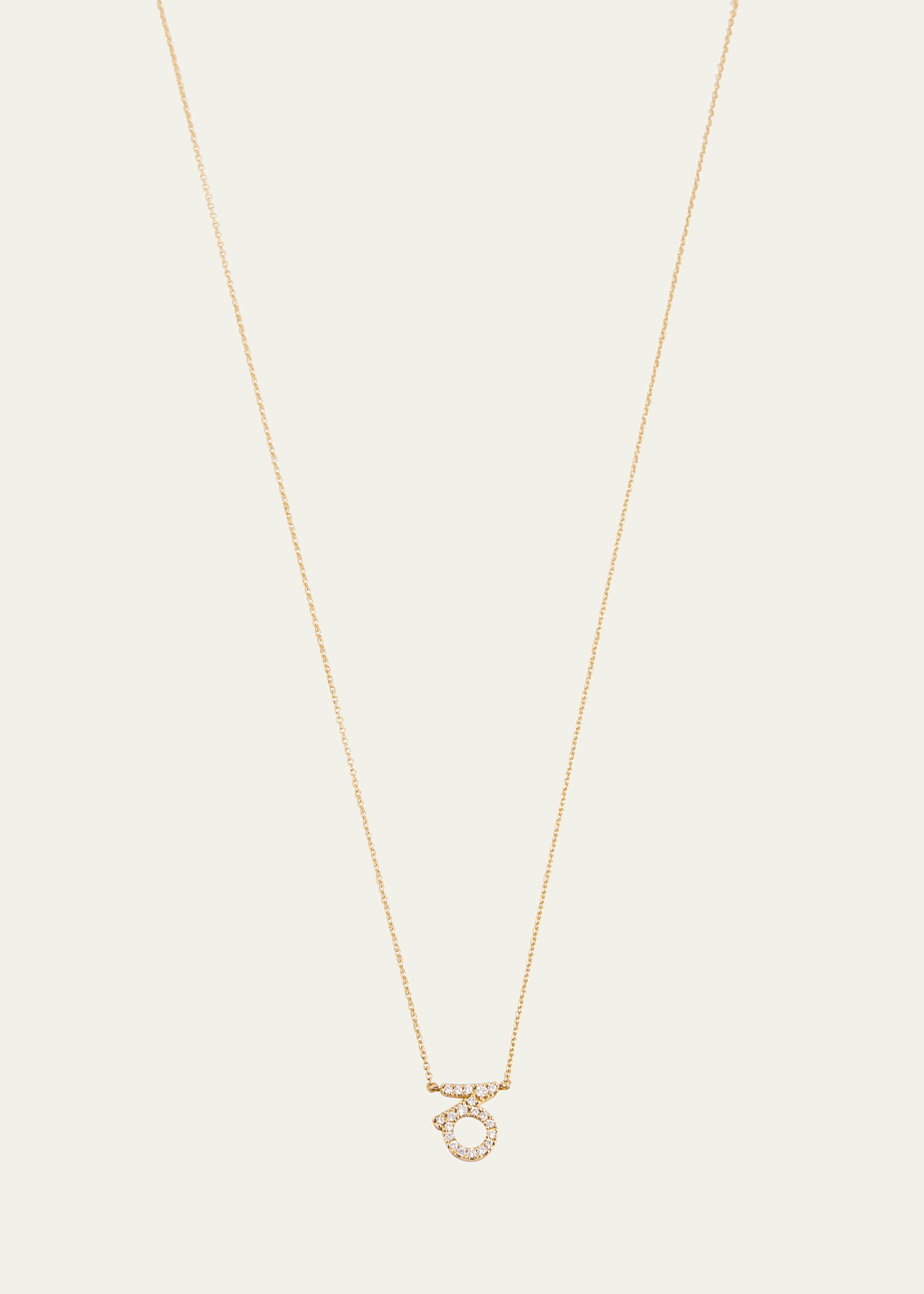 Star Sign Necklace, Capricorn, in Yellow Gold and White Diamonds
