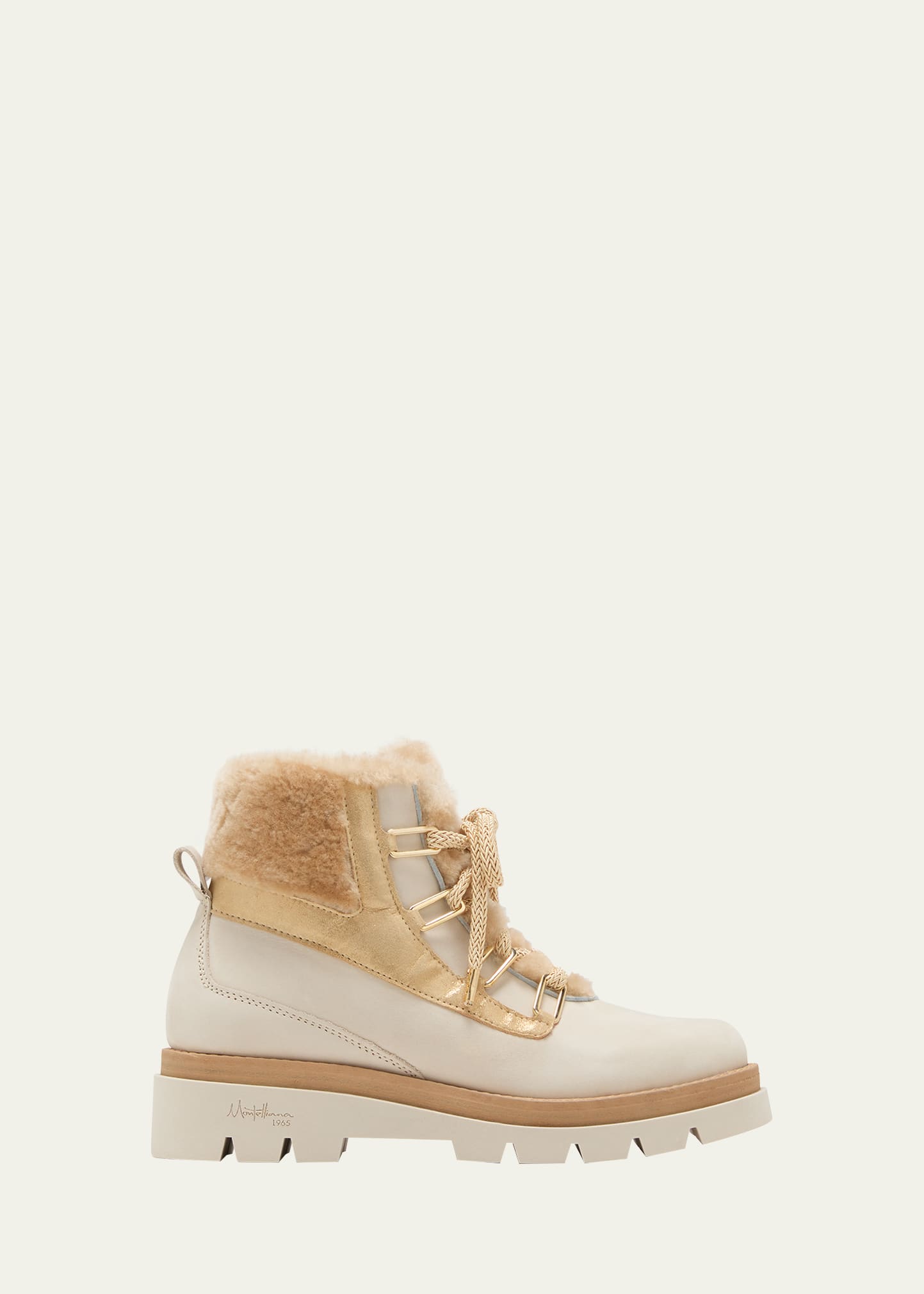 Suede Long Hair Shearling-Lined Hiking Boots