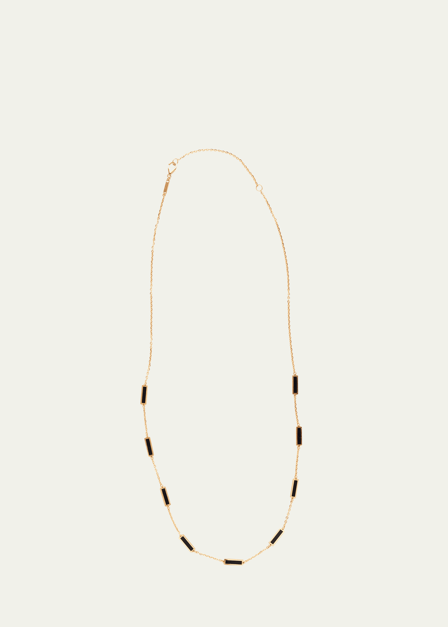 Kamal Bar Chain Necklace With Gemstones In Onyx