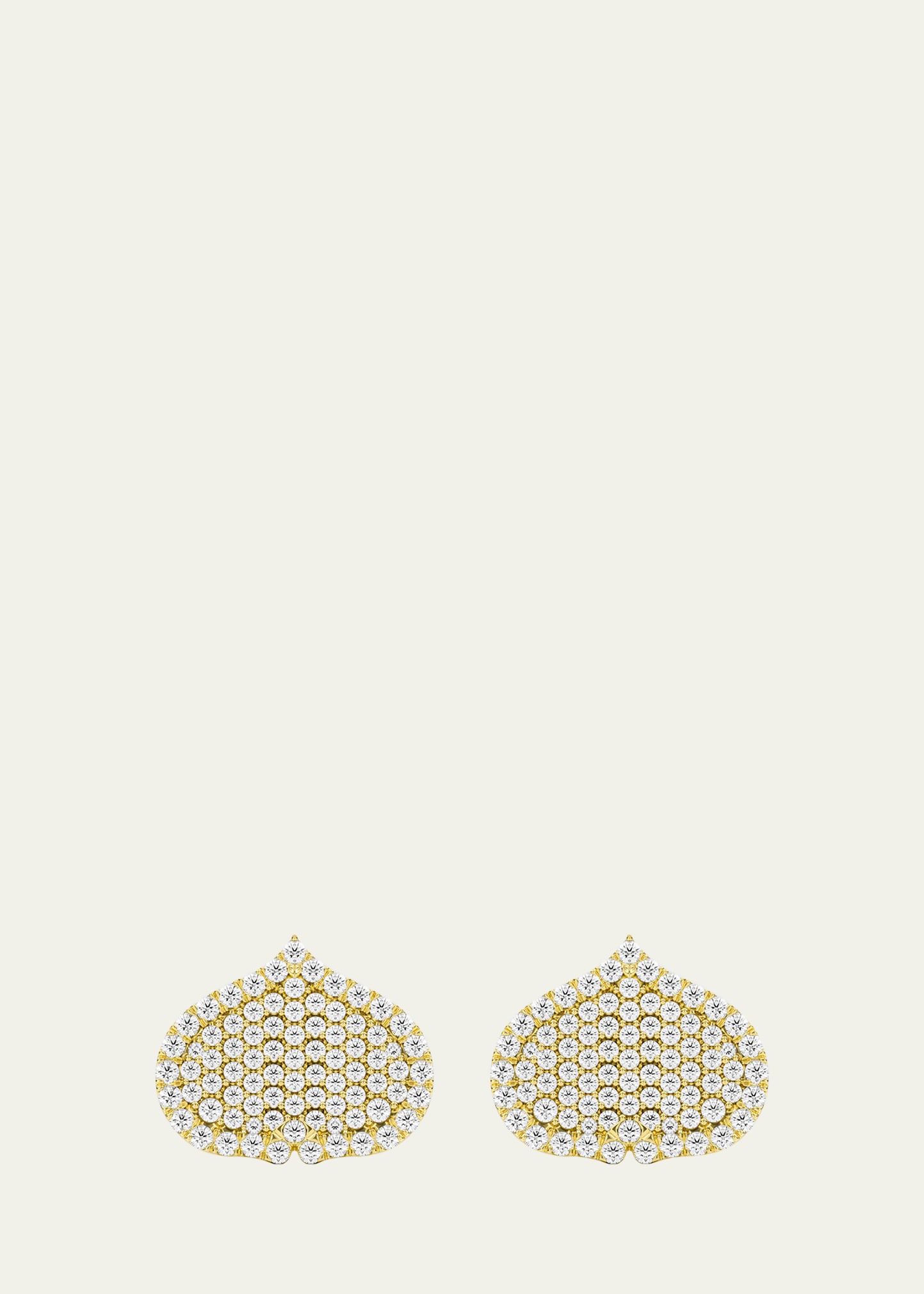 Eye Adore Stud Earrings in Gold and White Diamonds, 12mm