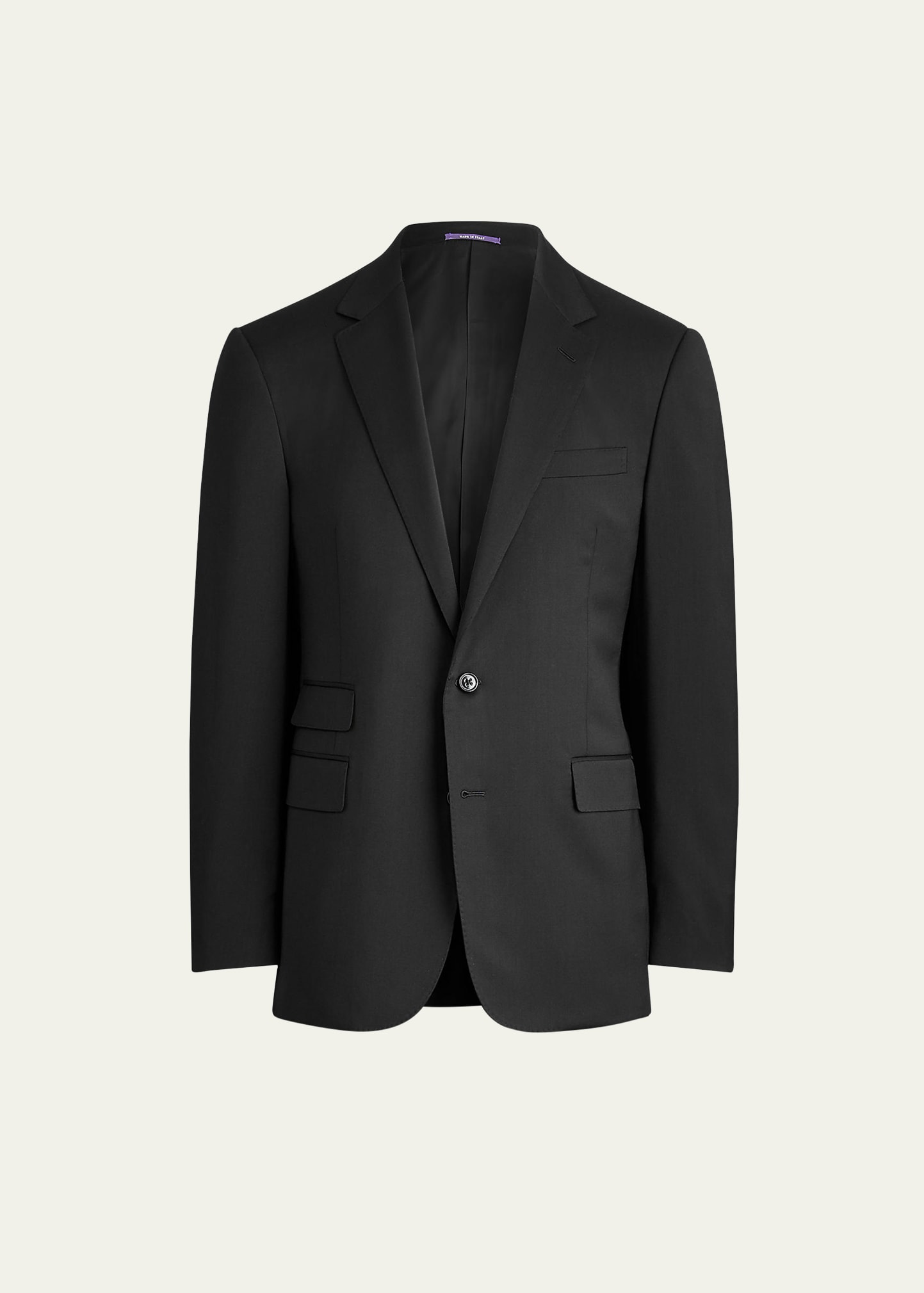 Shop Ralph Lauren Men's Gregory Hand-tailored Wool Serge Suit In Black