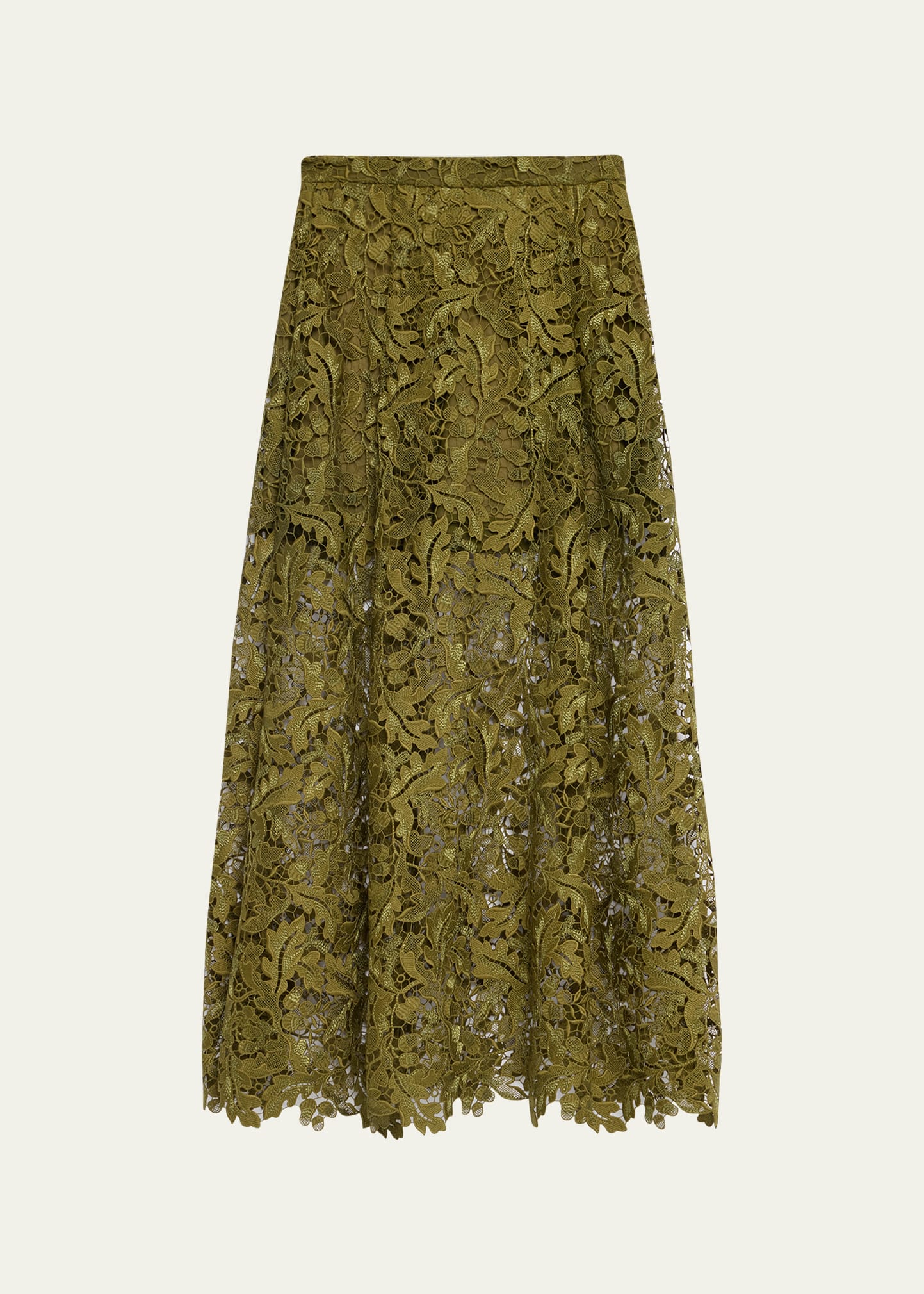 Acorn Guipure-Lace Flared Midi Skirt