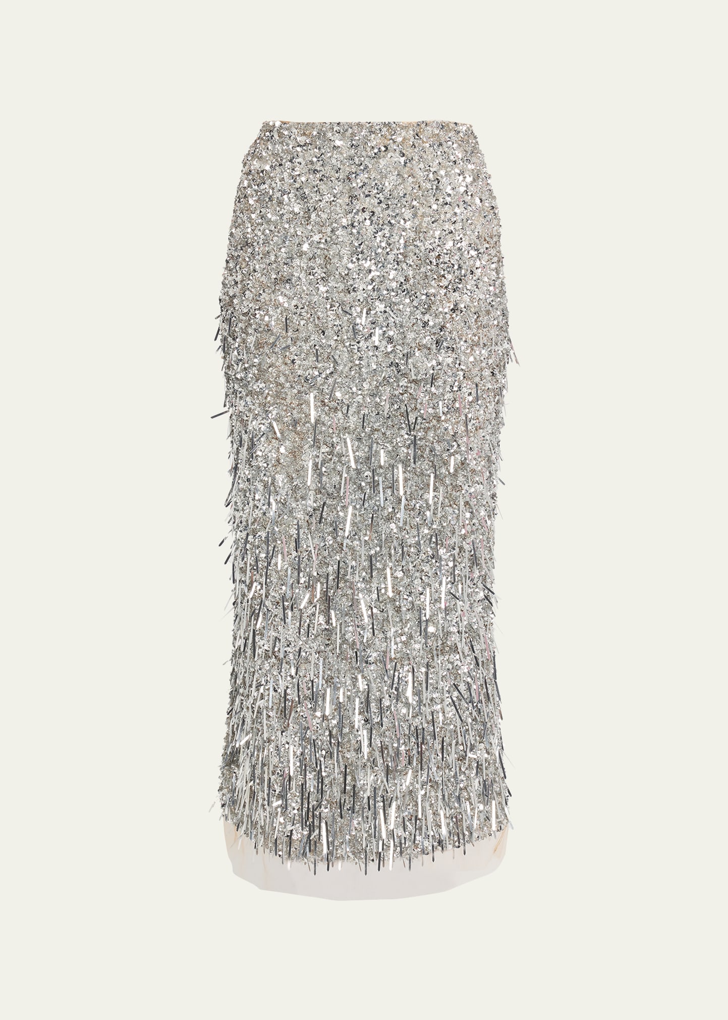 Sequin And Paillette Embroidered Pencil Skirt