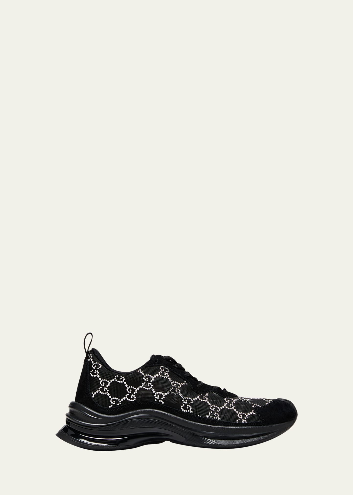 Gucci Run Gg Crystal Damensneaker In Black