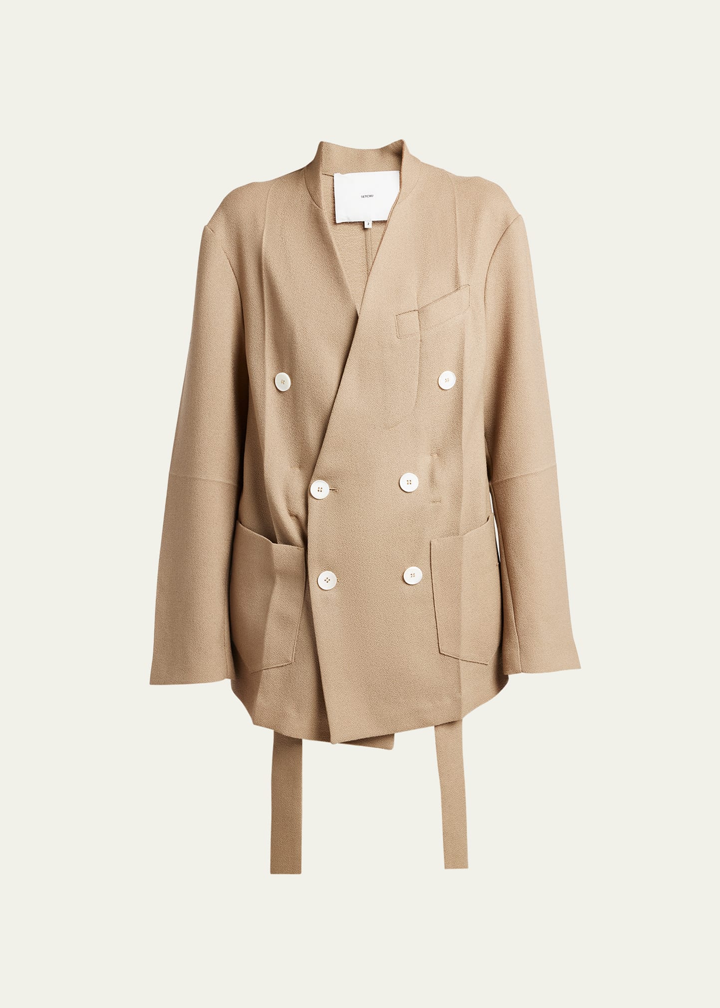 Setchu Origami Georgette Jacket In Beige