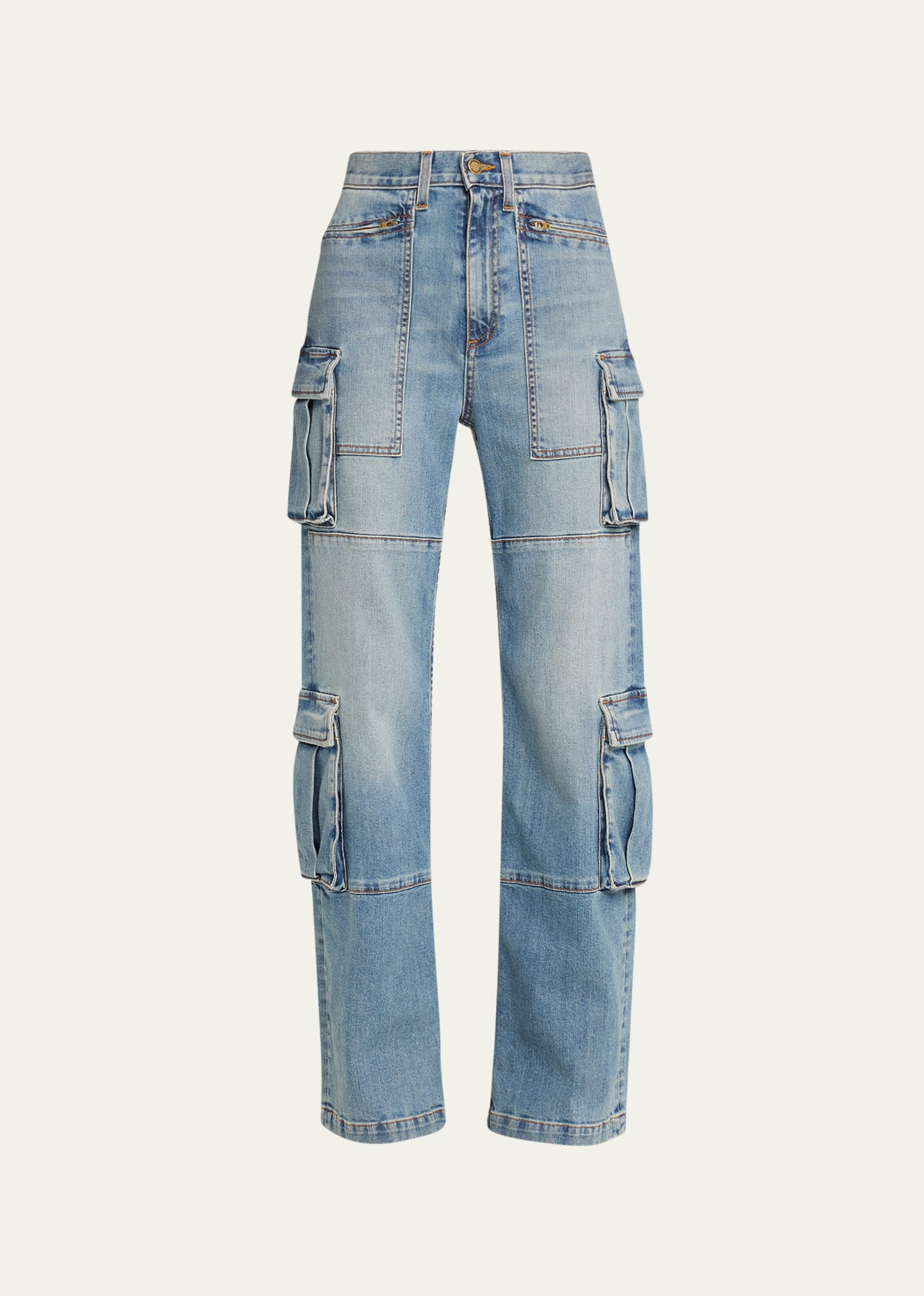 Ramy Brook Giana Wide-leg Cargo Jeans In Light Wash