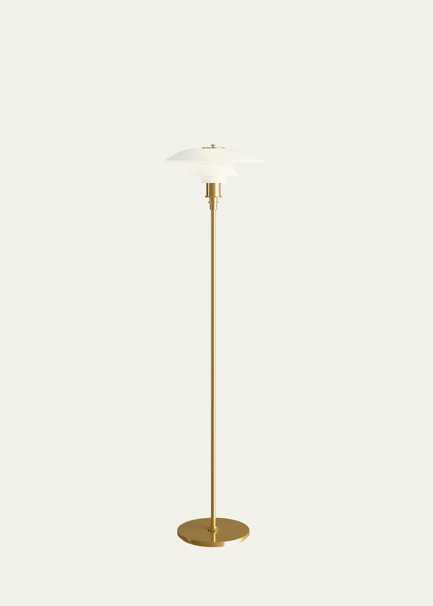 Louis Poulsen Ph 3-2 Floor Lamp In Brass Metalized
