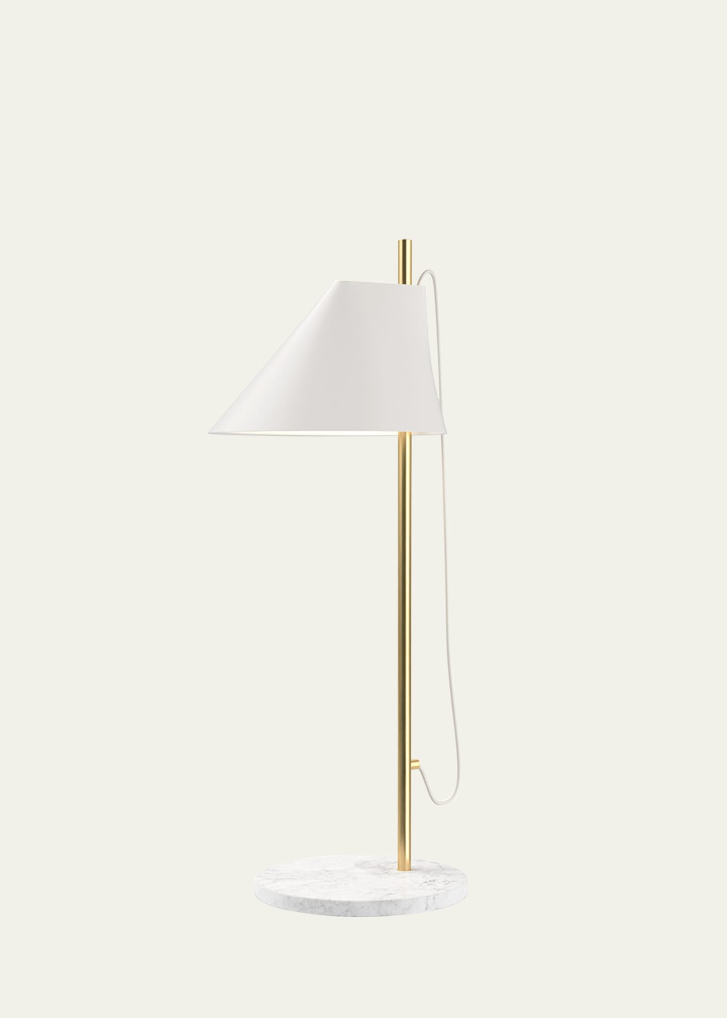 Louis Poulsen Yuh Brass Table Lamp In Brass/white
