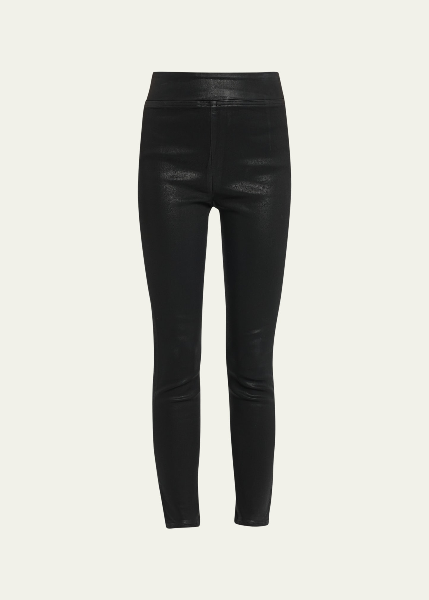 Frame Jetset Slit-cuff Cropped Skinny Pants In Noir Coate