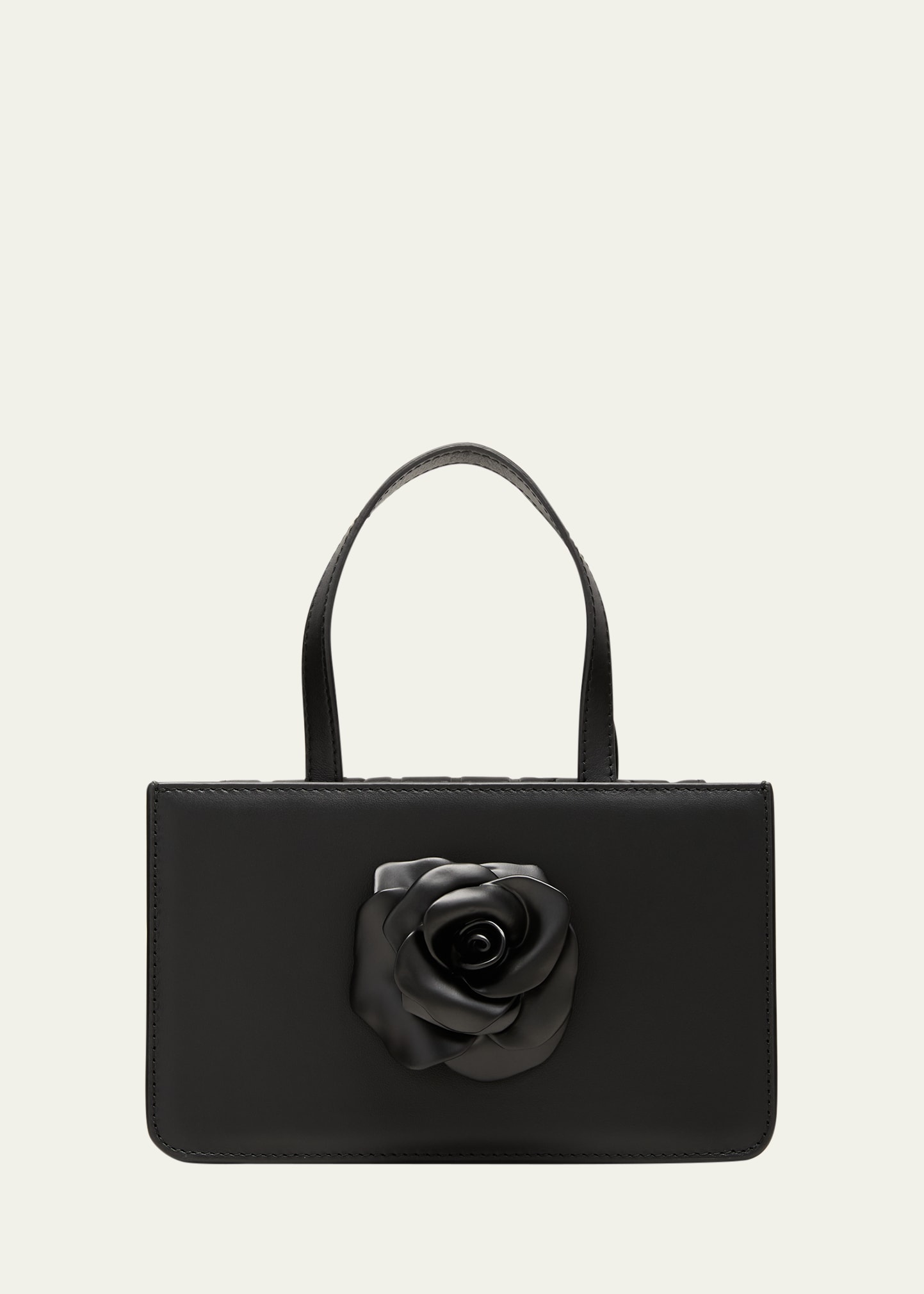 Shop Puppets And Puppets Small Rose Leather Top-handle Bag In Black