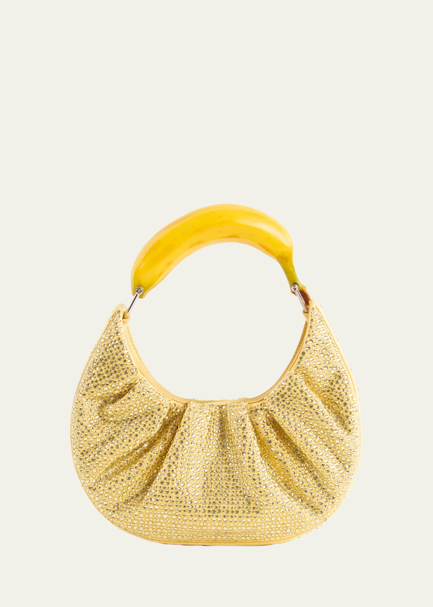 Banana Crystal Rhinestone Hobo Bag