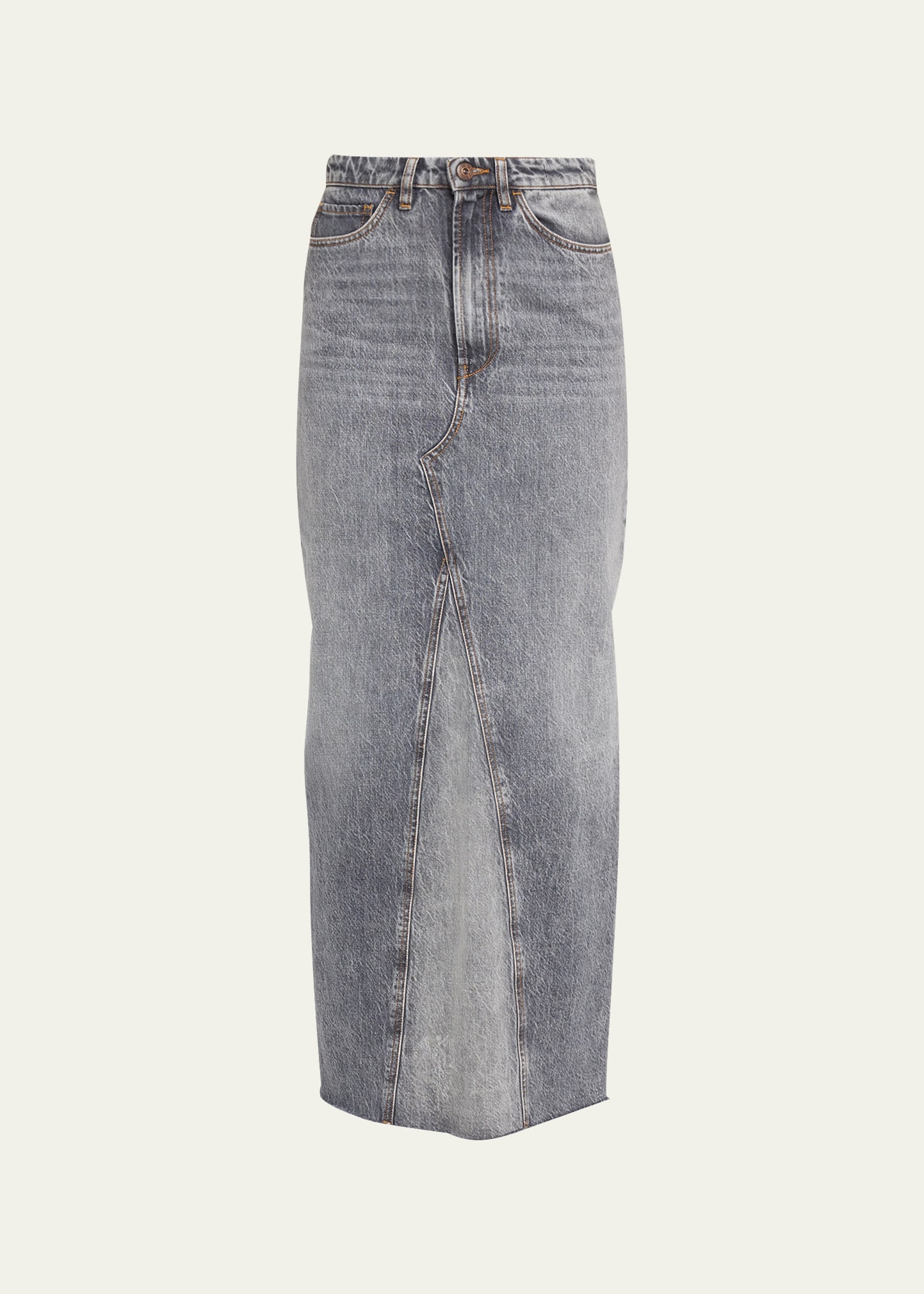 3x1 Charlotte Denim Maxi Skirt In Bronx