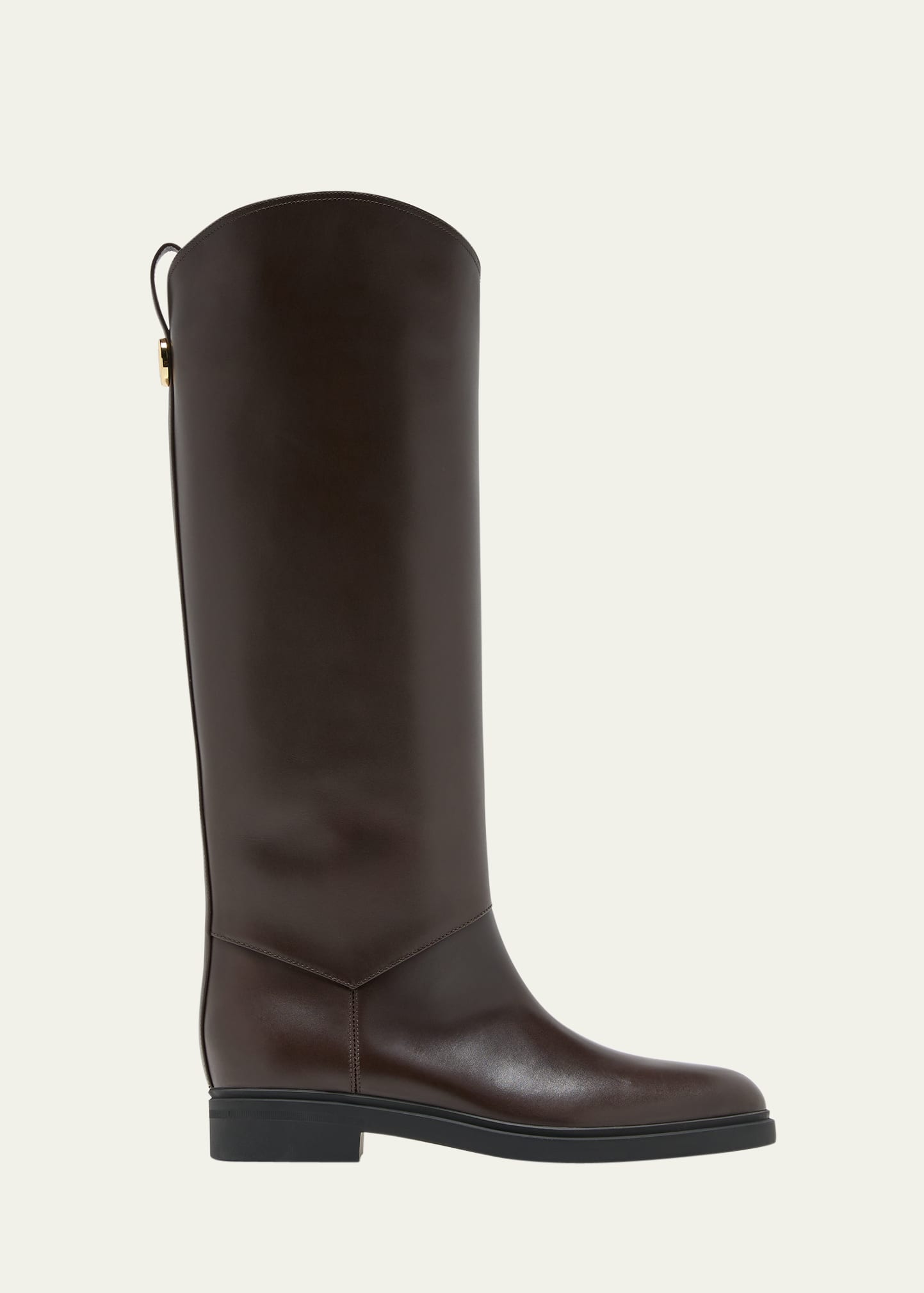 Loro Piana Kilda Leather Riding Boots In H0lx Dark Truffle