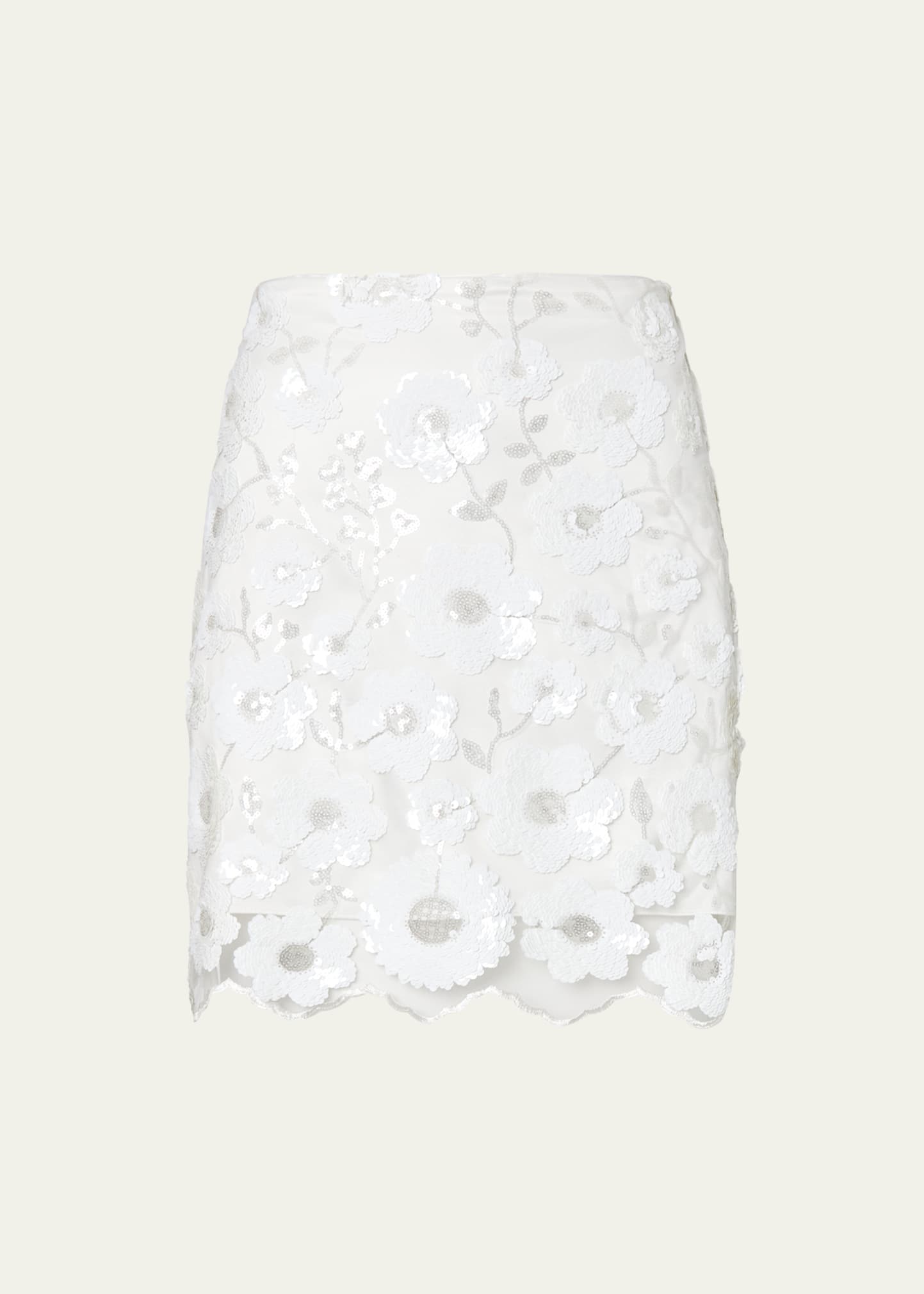 Kristina Floral Cascading Sequins Mini Skirt