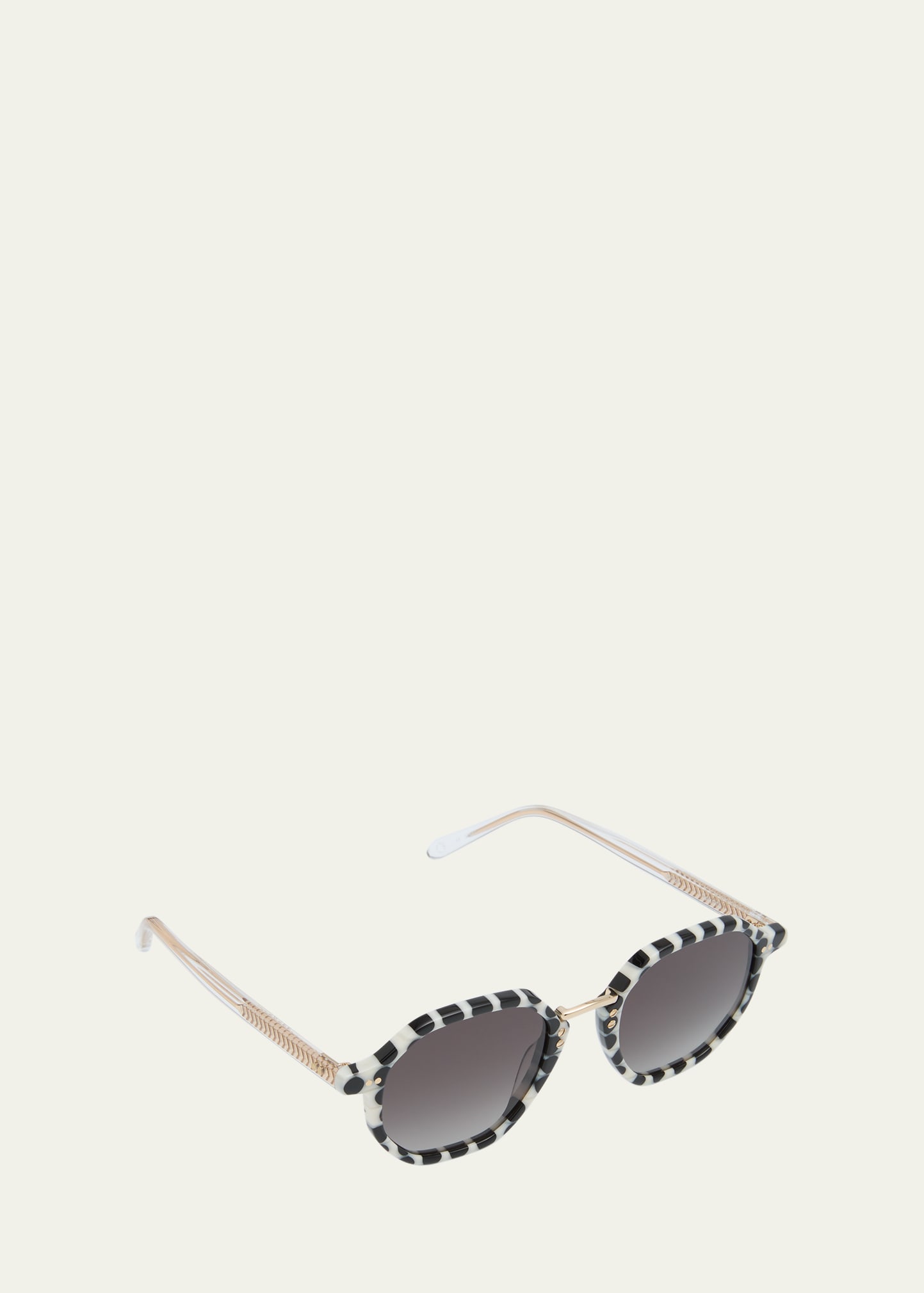 Dakota Domino Titanium & Acetate Round Sunglasses