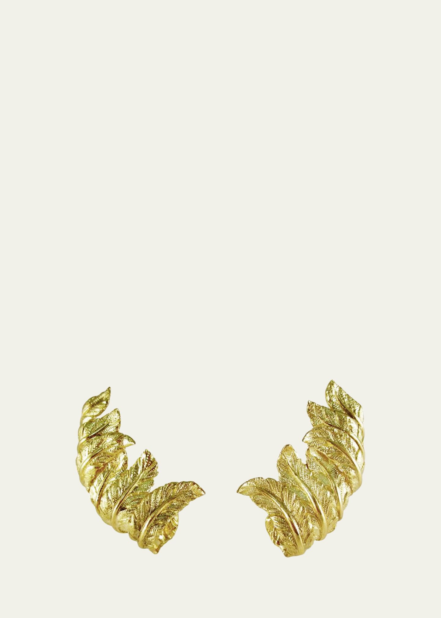 Yellow Gold Feather Ear Cuffs