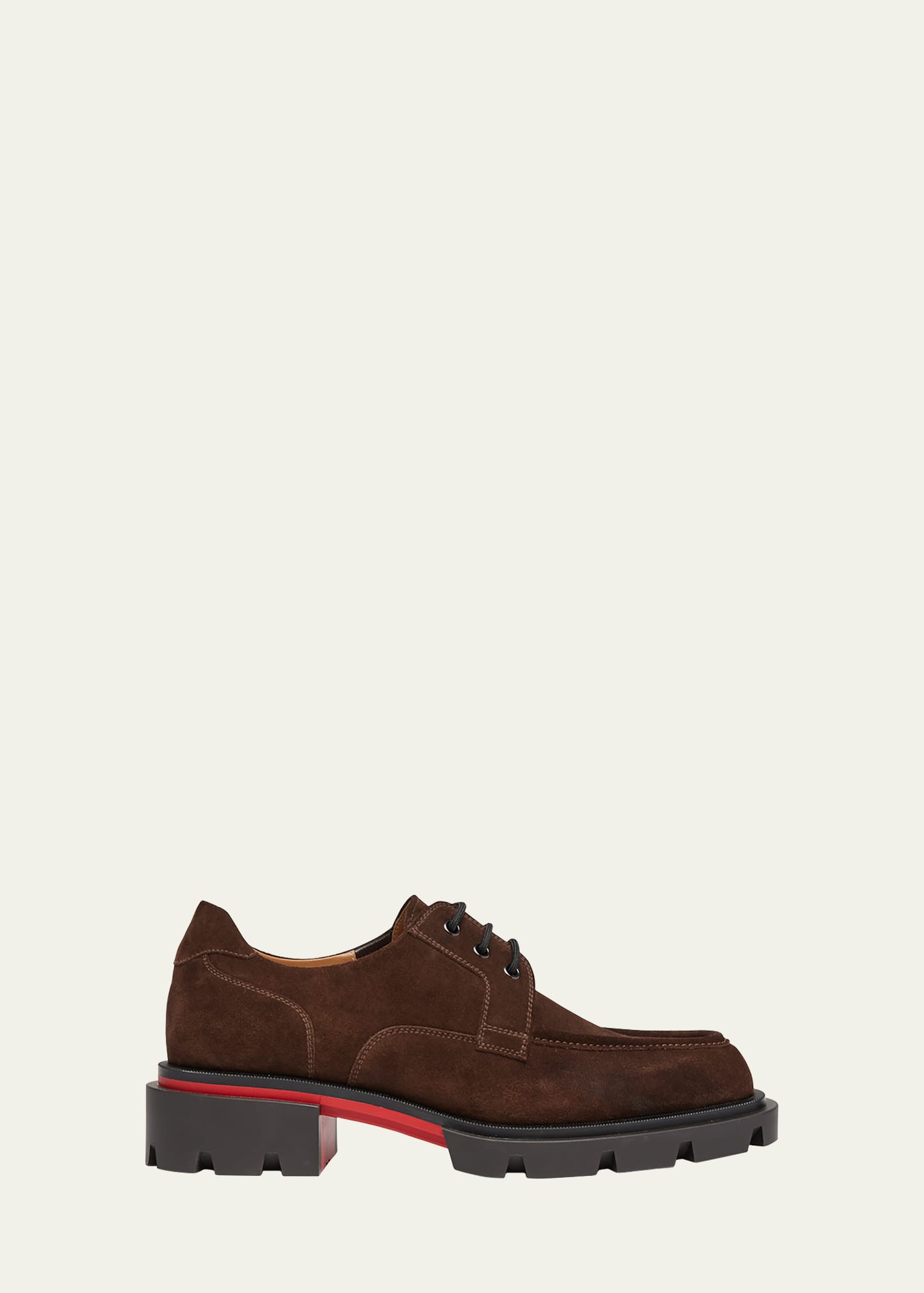 Christian Louboutin Men's Our Georges L Suede Derby Shoes In Cosme