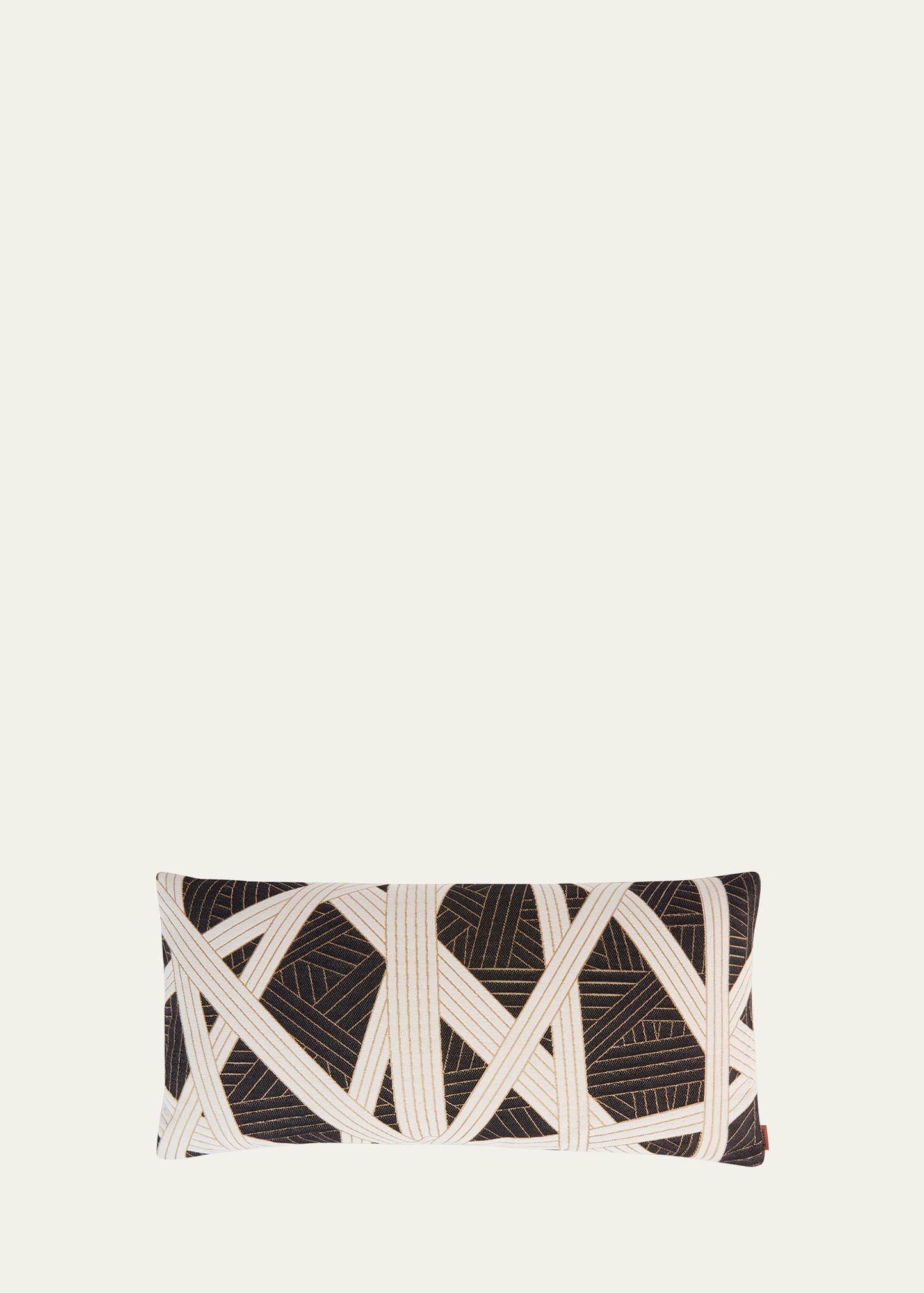 Missoni Nastri Geometric-print Rectangular Cushion In 601 Nerobianco