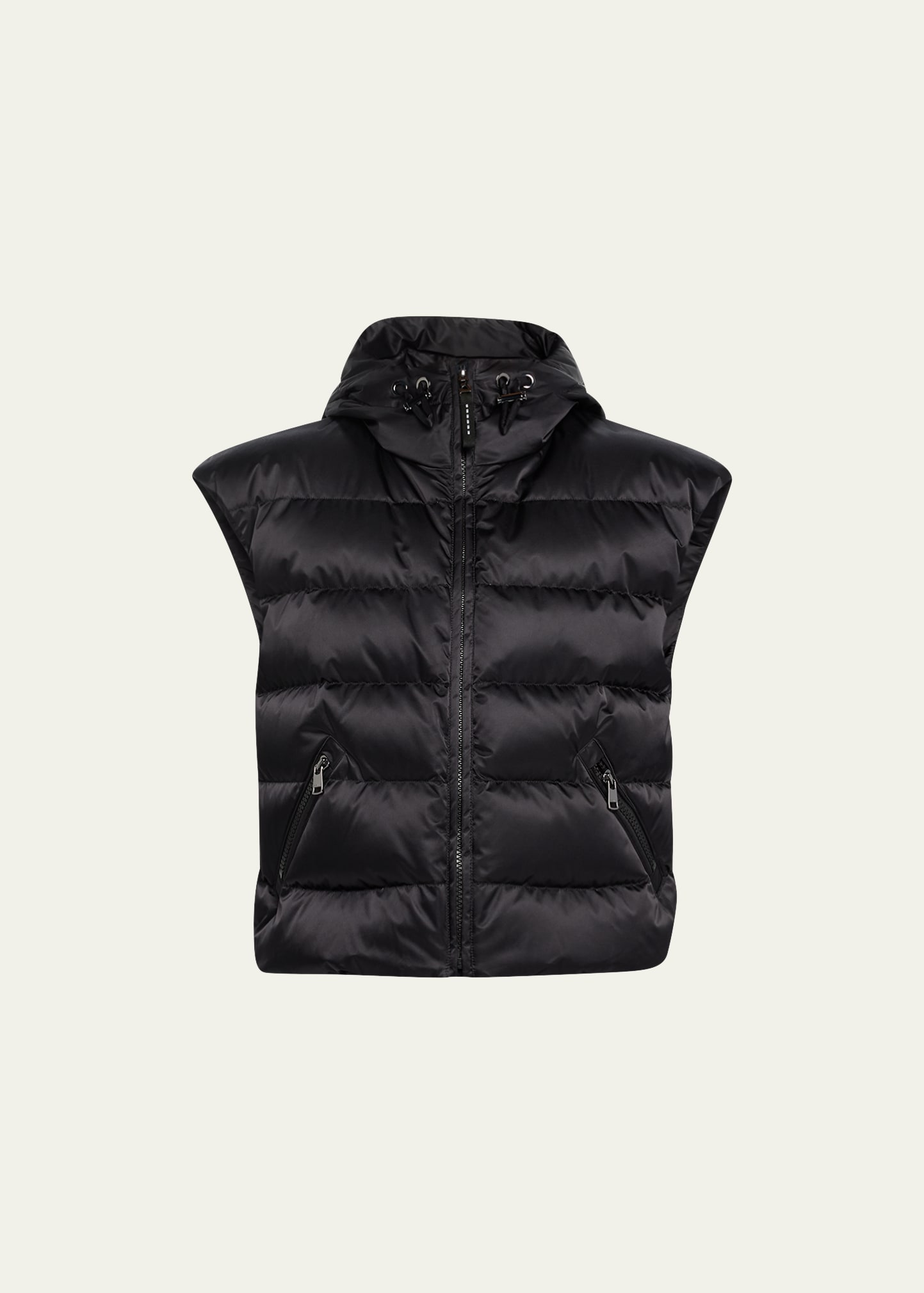 Vreni Hooded Puffer Vest with Logo Embroidery