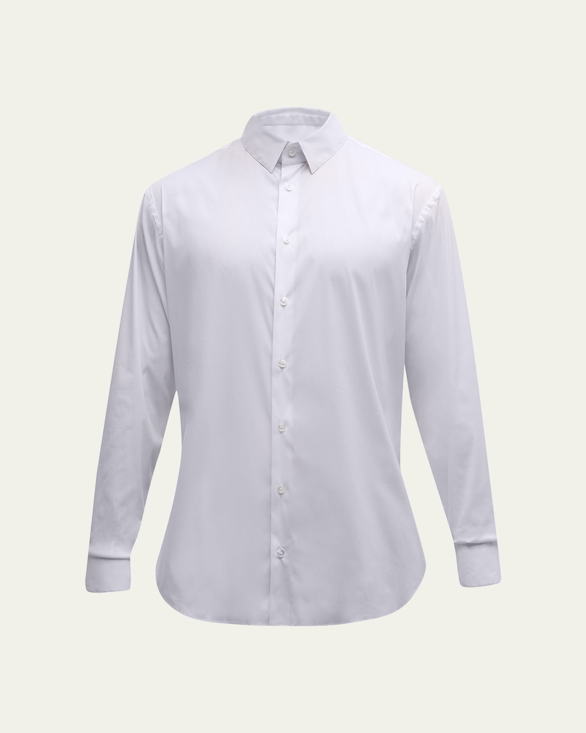Giorgio Armani Men's Stretch Poplin Sport Shirt In Solid White