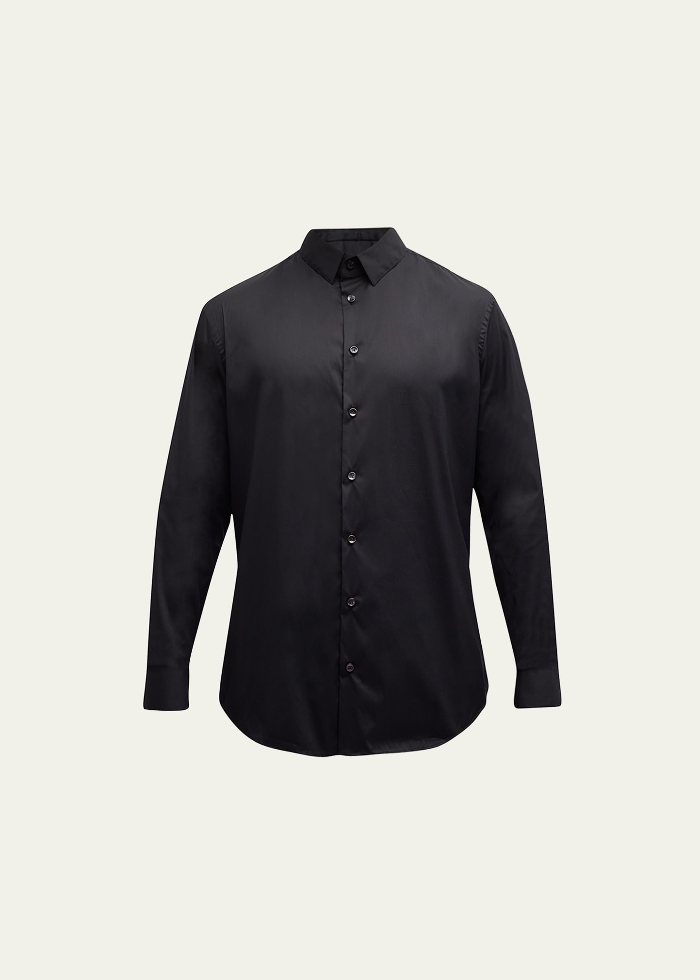 Giorgio Armani Men's Stretch Poplin Sport Shirt In Black