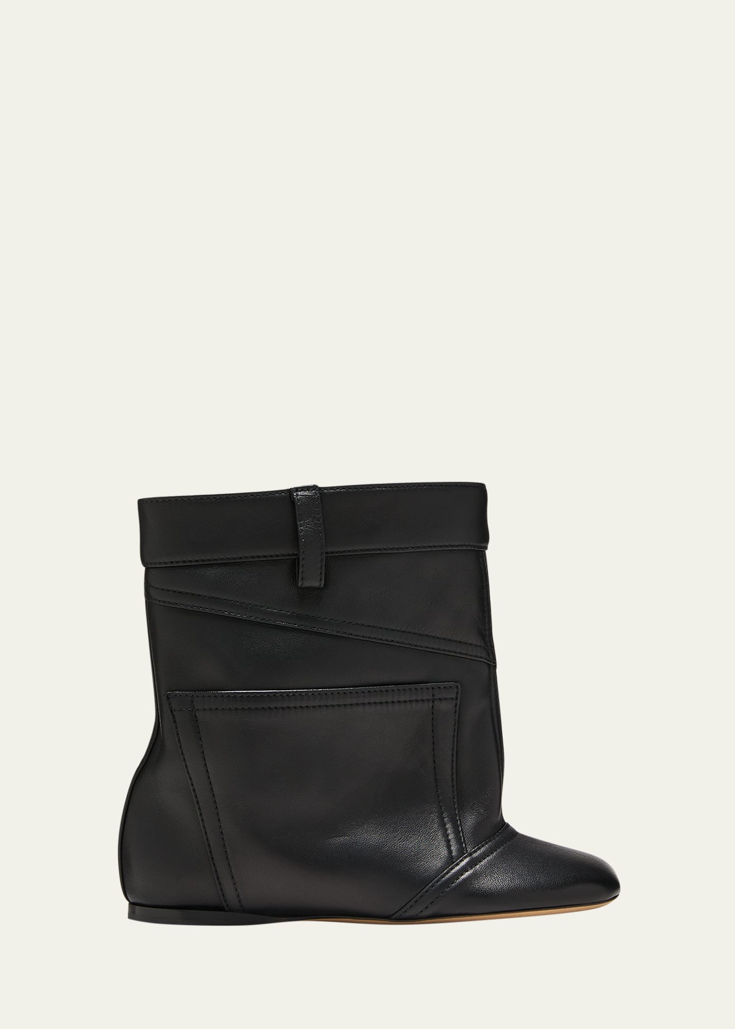 Loewe Toy Panta Ankle Leather Boots In Black