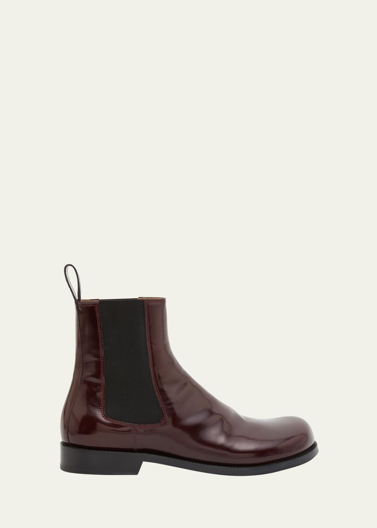 Loewe Terra Leather Chelsea Boots In Burgundy