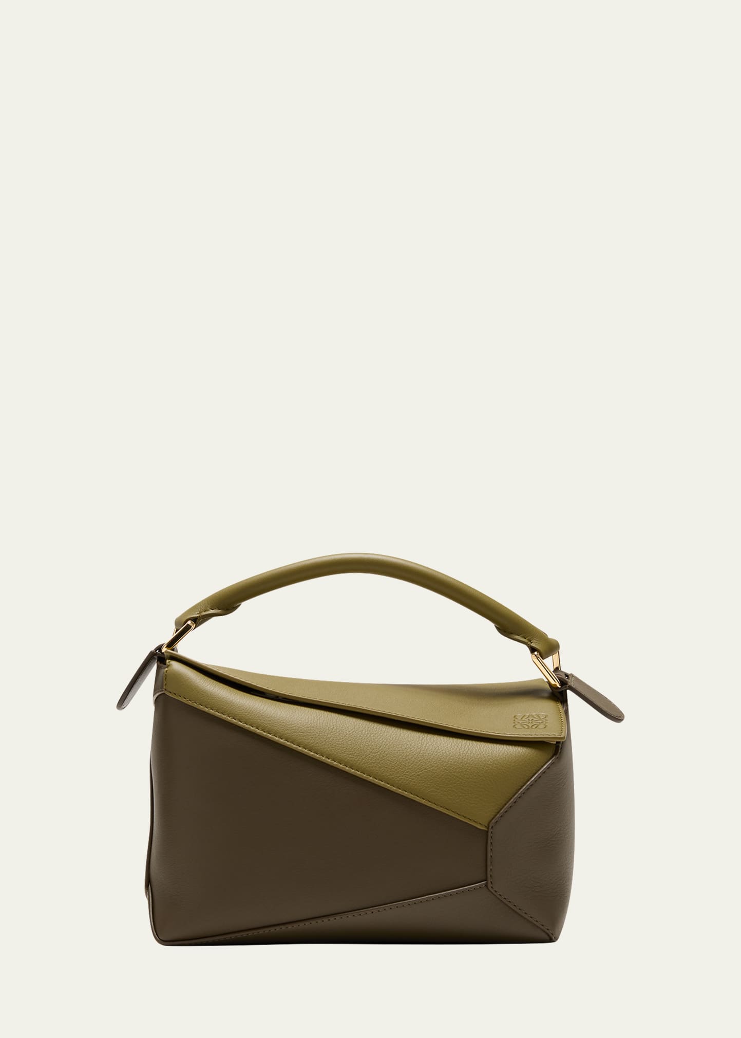 Loewe Small Puzzle Bag In Soft Grained Calfskin Leather In Artichoke Green