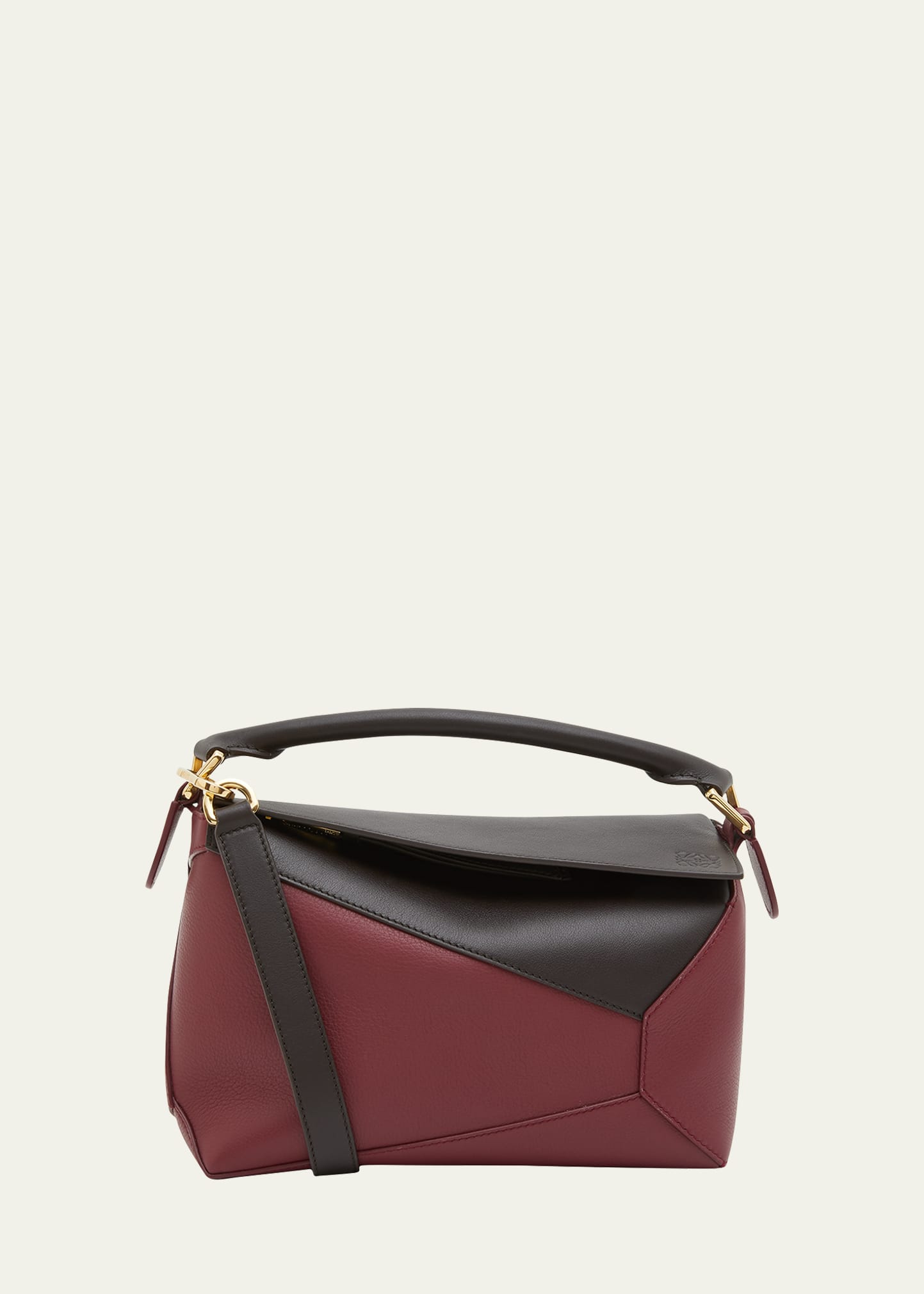 Loewe Small Puzzle Bicolor Shoulder Bag In 3875 Chocolatebur