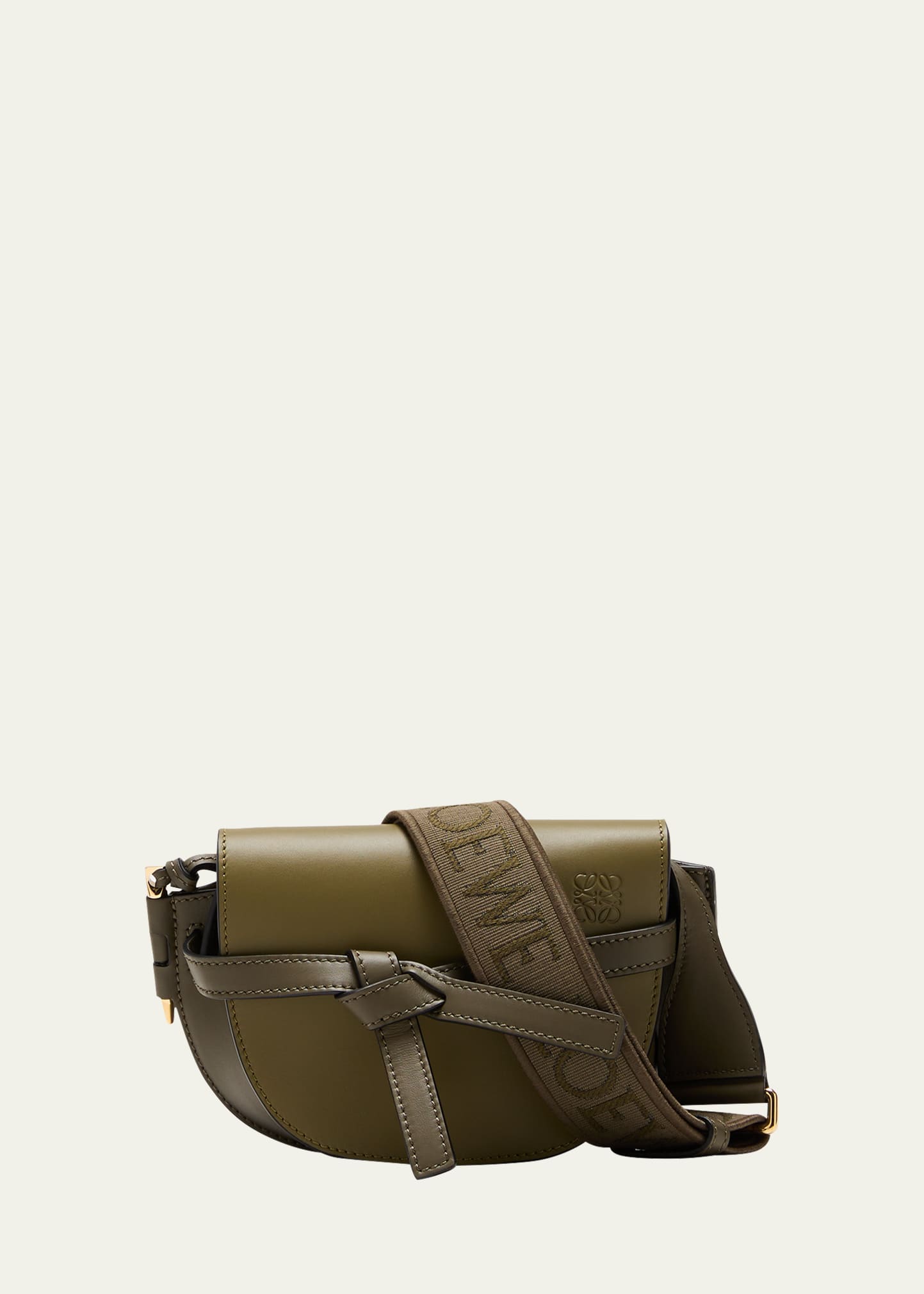 Loewe Gate Mini Bicolor Leather Crossbody Bag In 4427 Olive Greenk