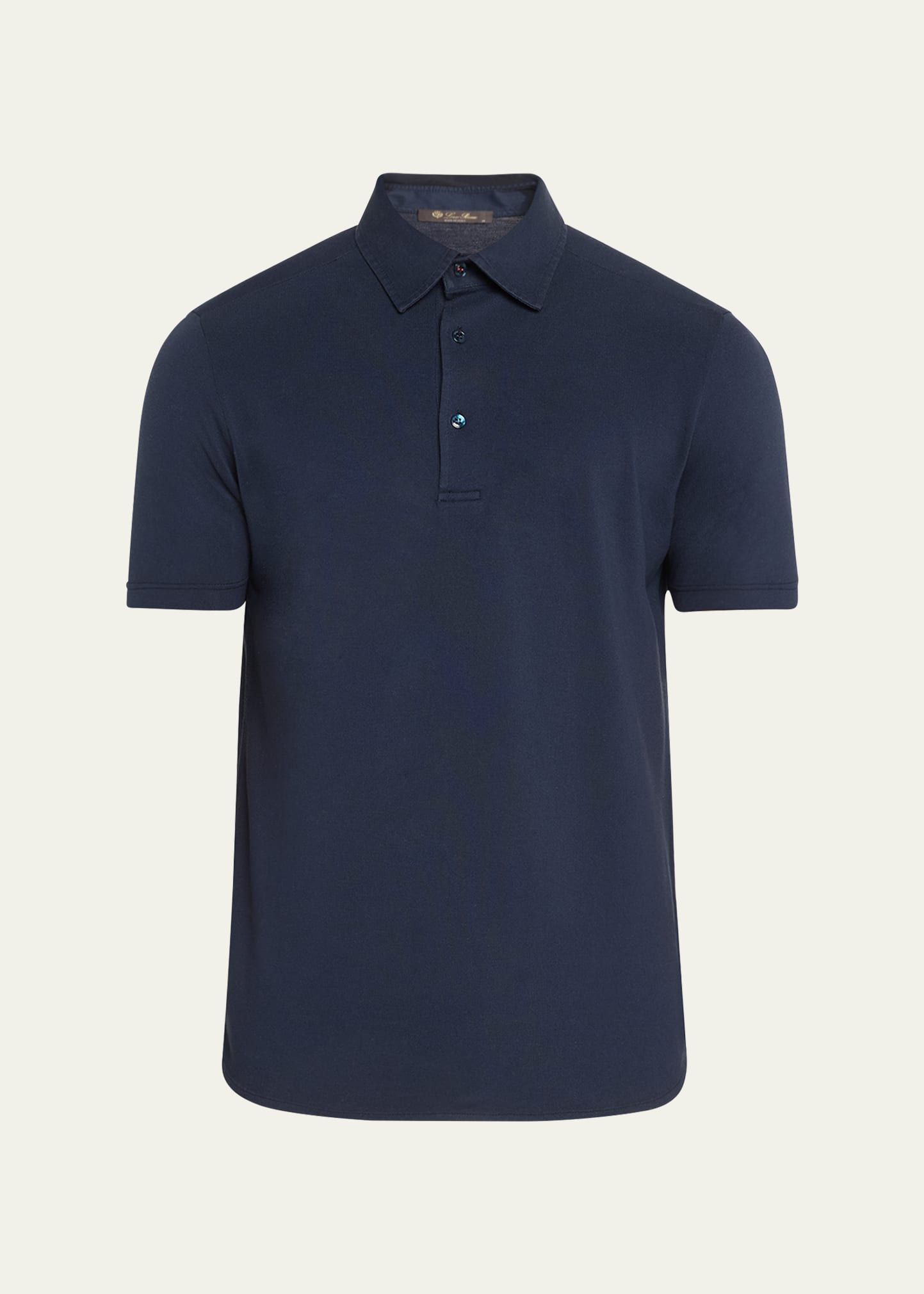 Loro Piana Men's Cotton Pique Polo Shirt In Blue Navy