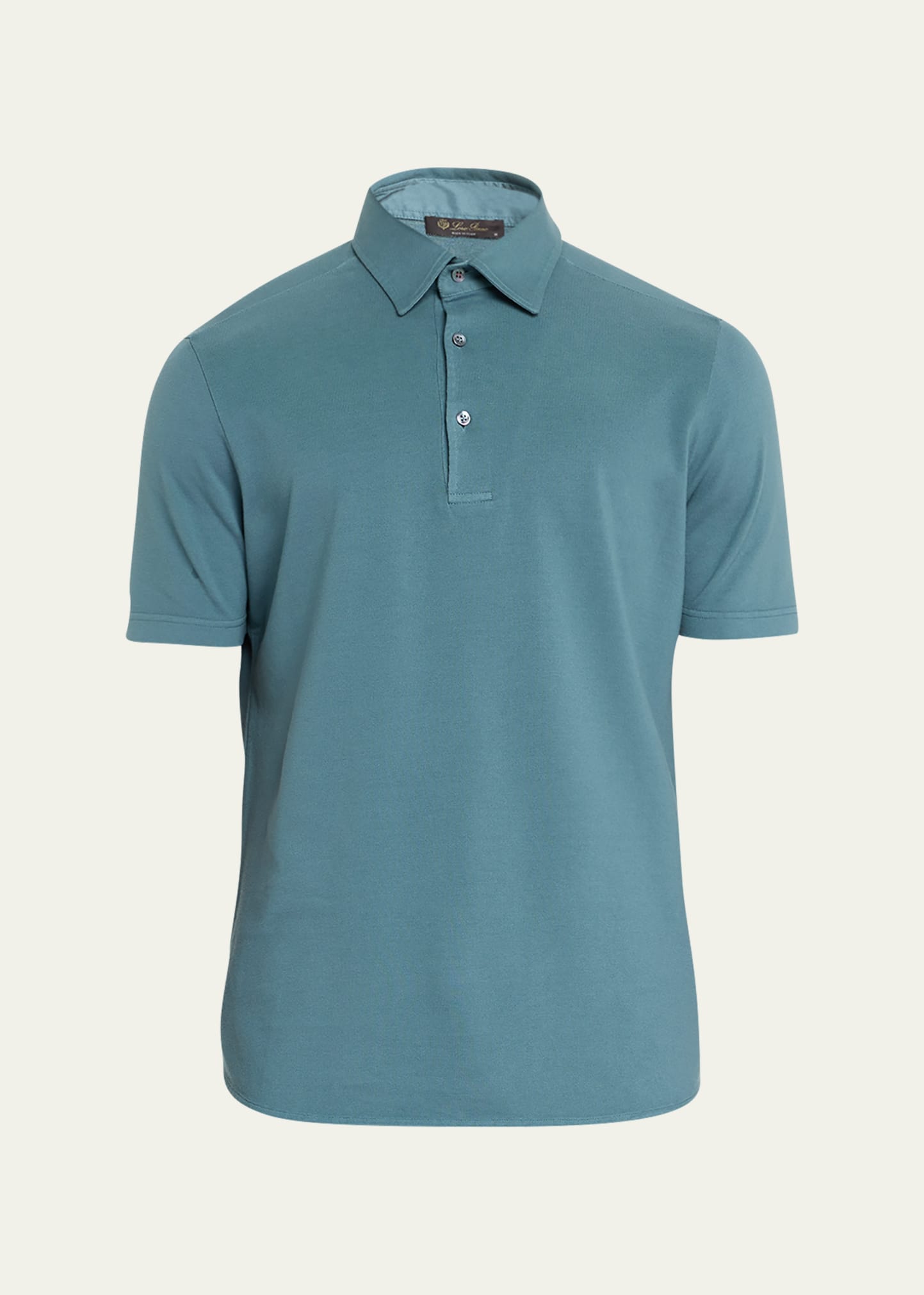 Loro Piana Men's Cotton Pique Polo Shirt In 608y Tempesta Uni