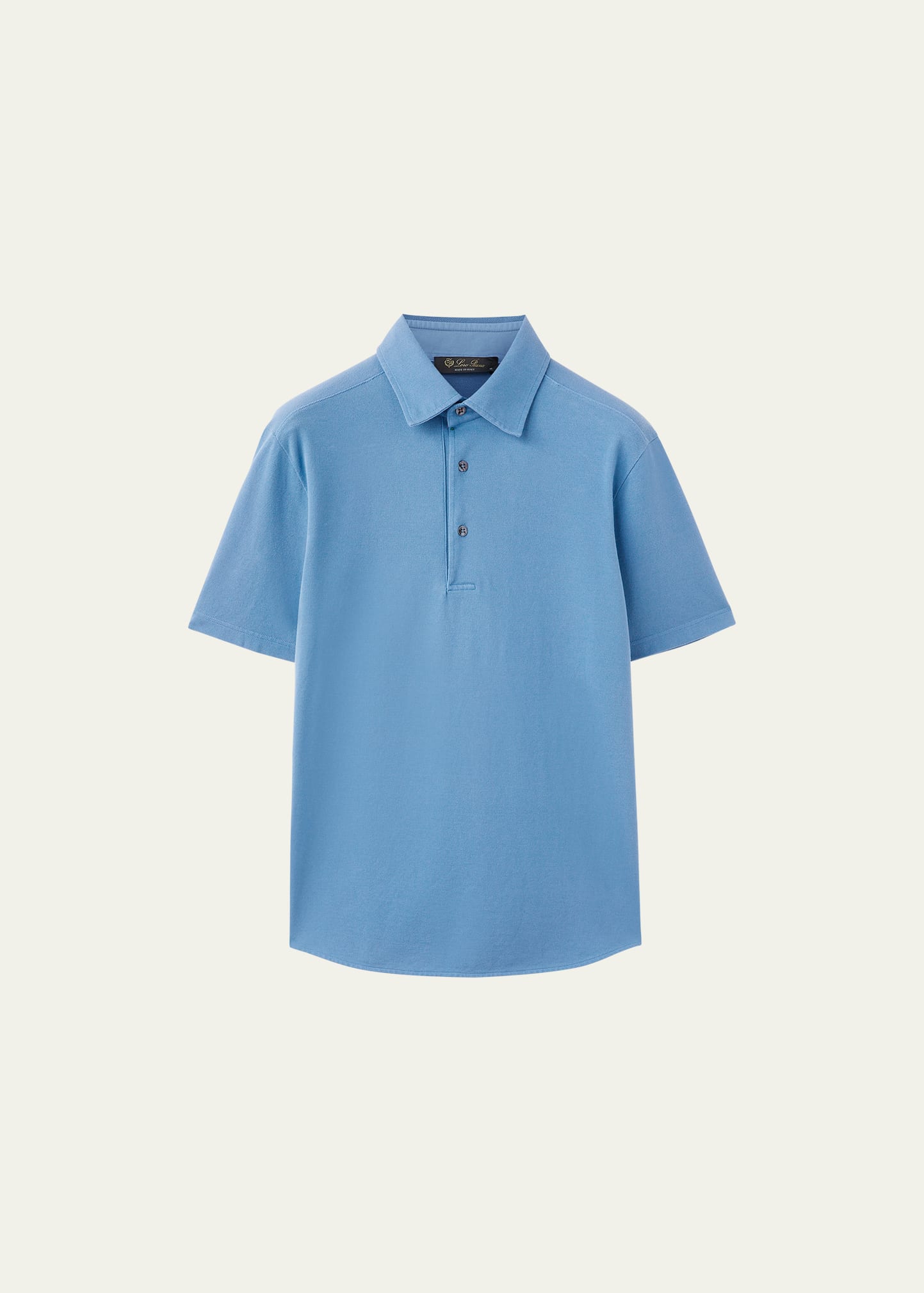 Loro Piana Men's Cotton Pique Polo Shirt In 600r Soap Azure