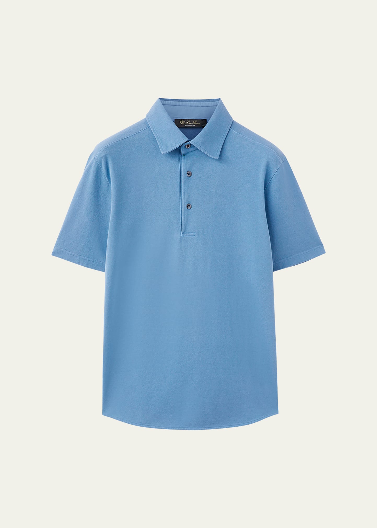 Loro Piana Men's Cotton Pique Polo Shirt In 600r Soap Azure