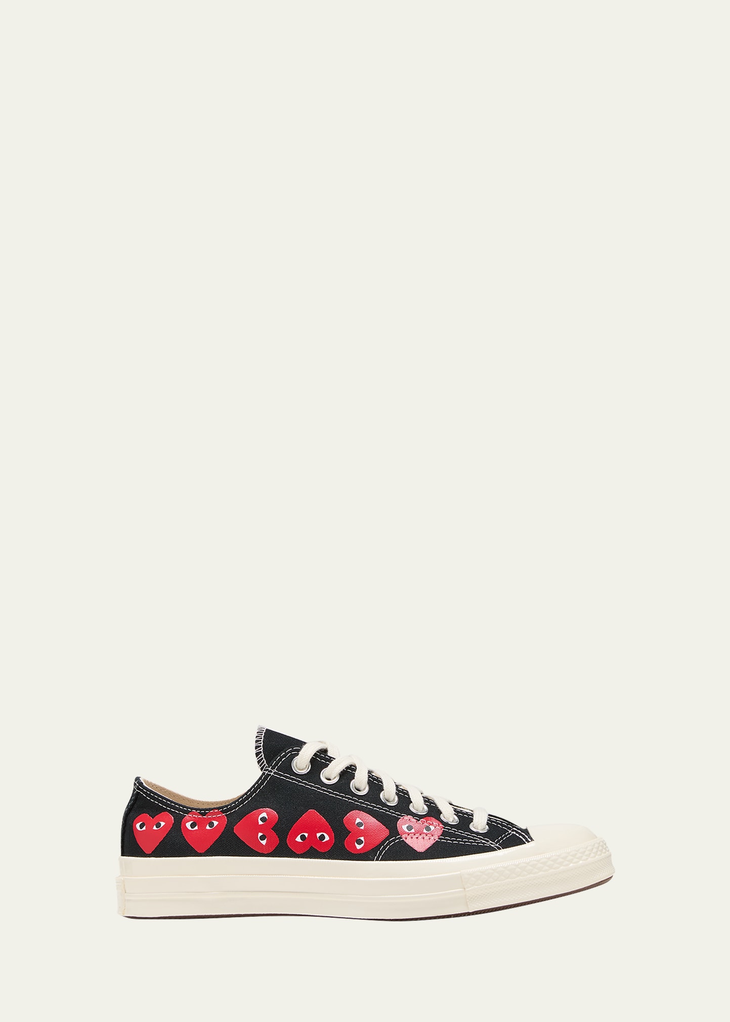 Cdg Play X Converse Multi Heart Low-top Sneakers In Black