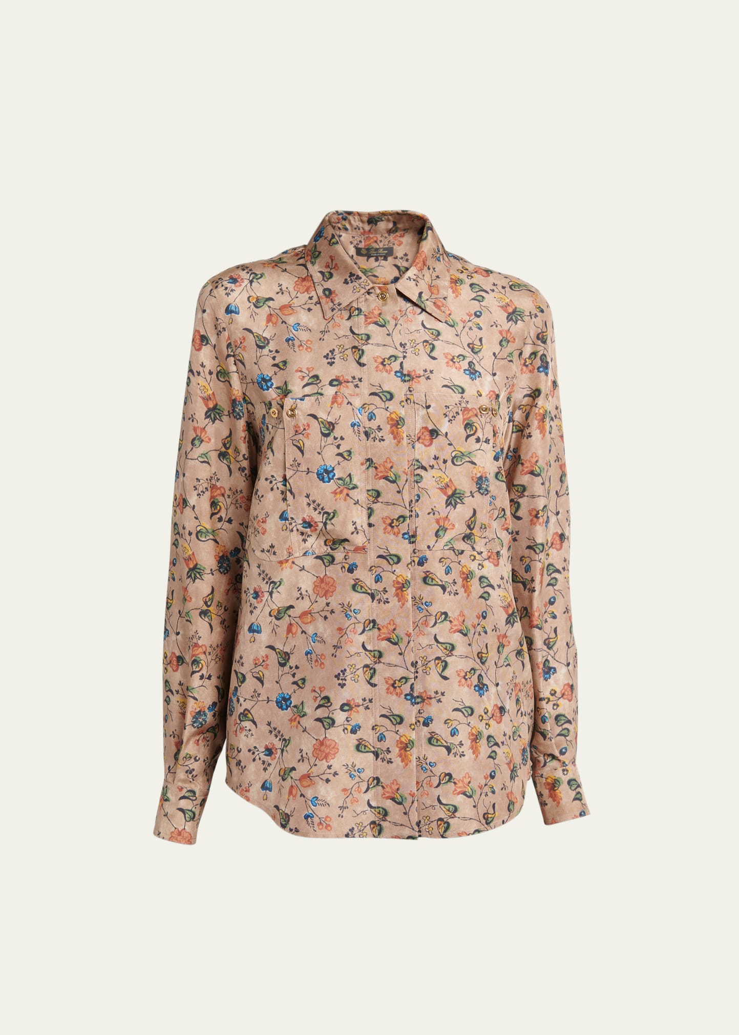 LORO PIANA CAM CHERIEL BOLIVIAN GARDEN PRINTED BUTTON-FRONT SHIRT