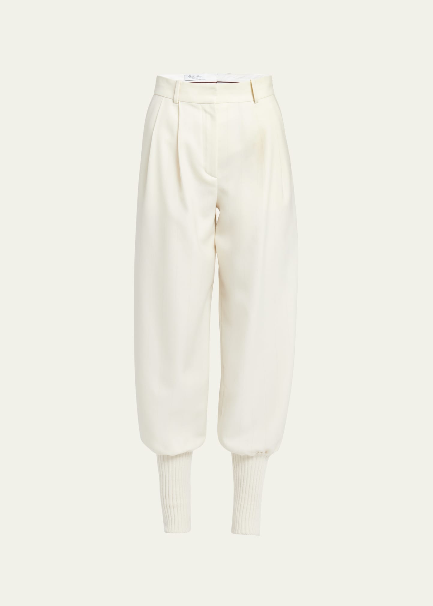 Shop Loro Piana Carmy Balloon Trousers With Modern Wool Cuffs In F5a9 Nougat White