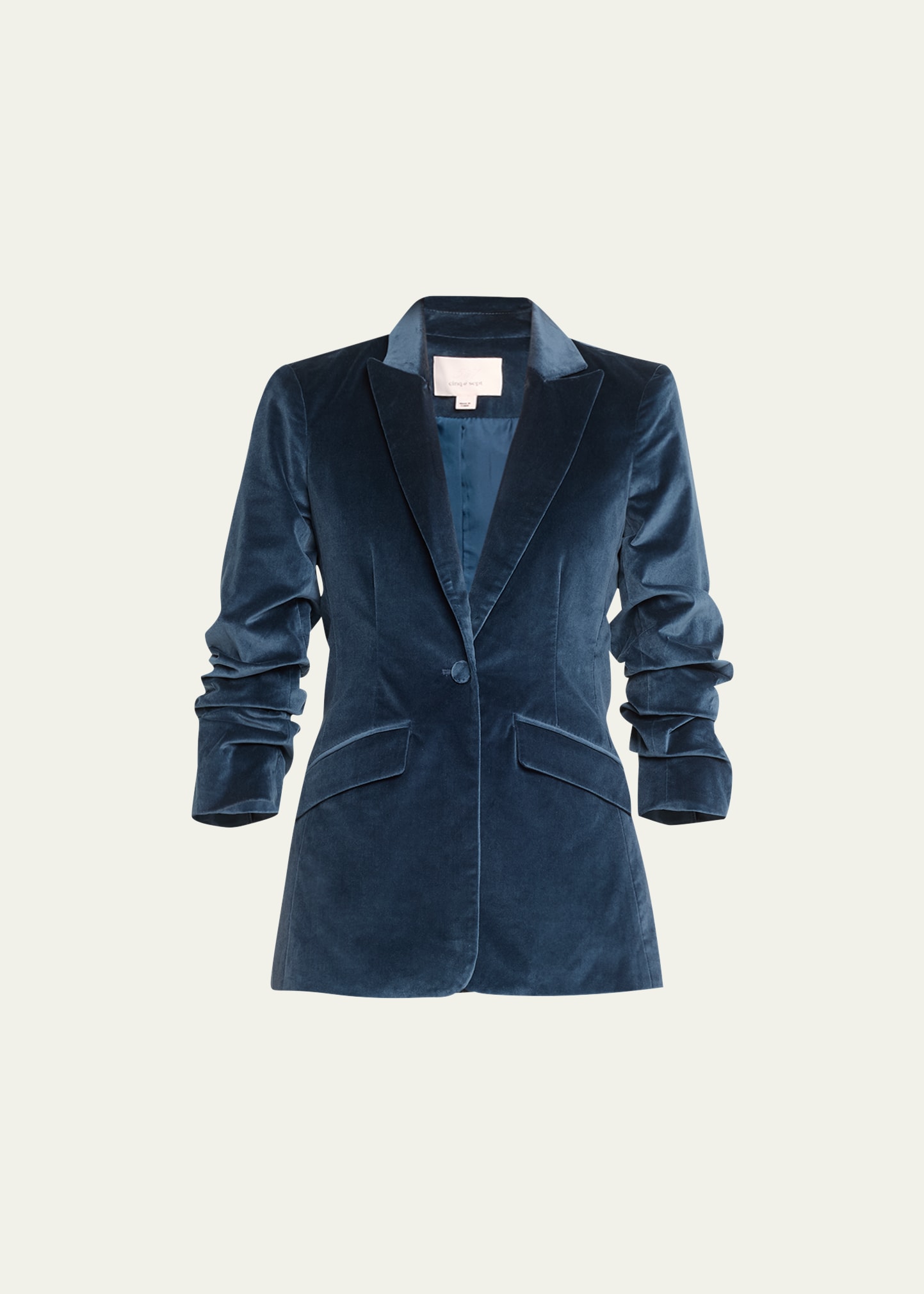 Cinq À Sept Cheyenne Single-breasted Chenille Blazer In Peacock Blue