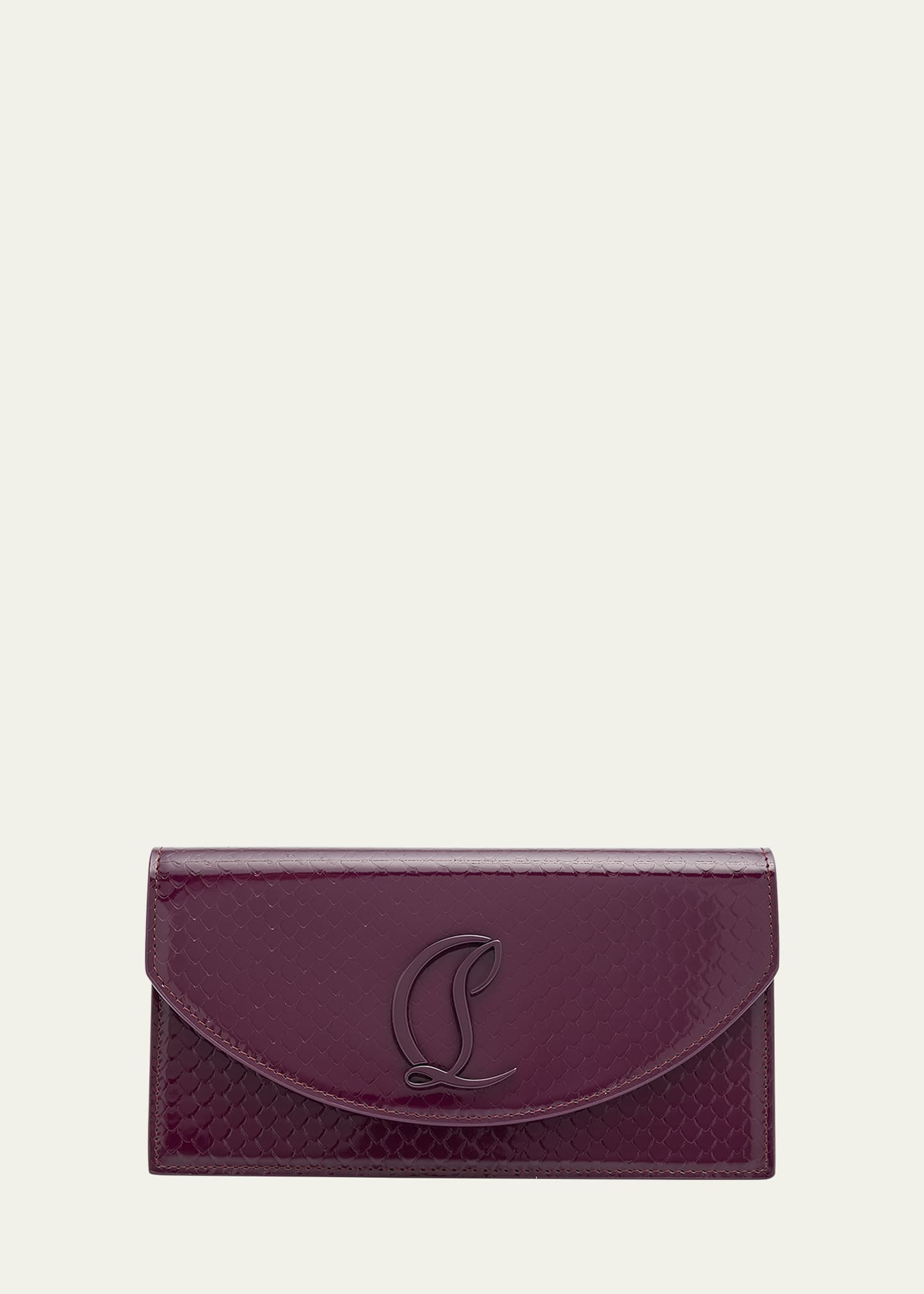 Christian Louboutin Loubi54 Wallet On Chain In Patent Birdy In Purple