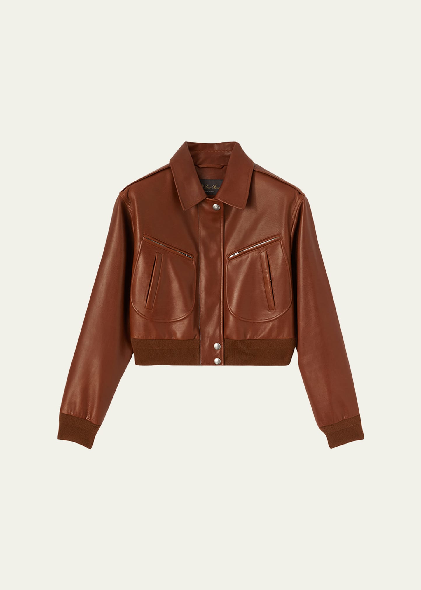 Shop Loro Piana Roldan Soft Calf Leather Bomber Jacket In H0l5 Calf Brown
