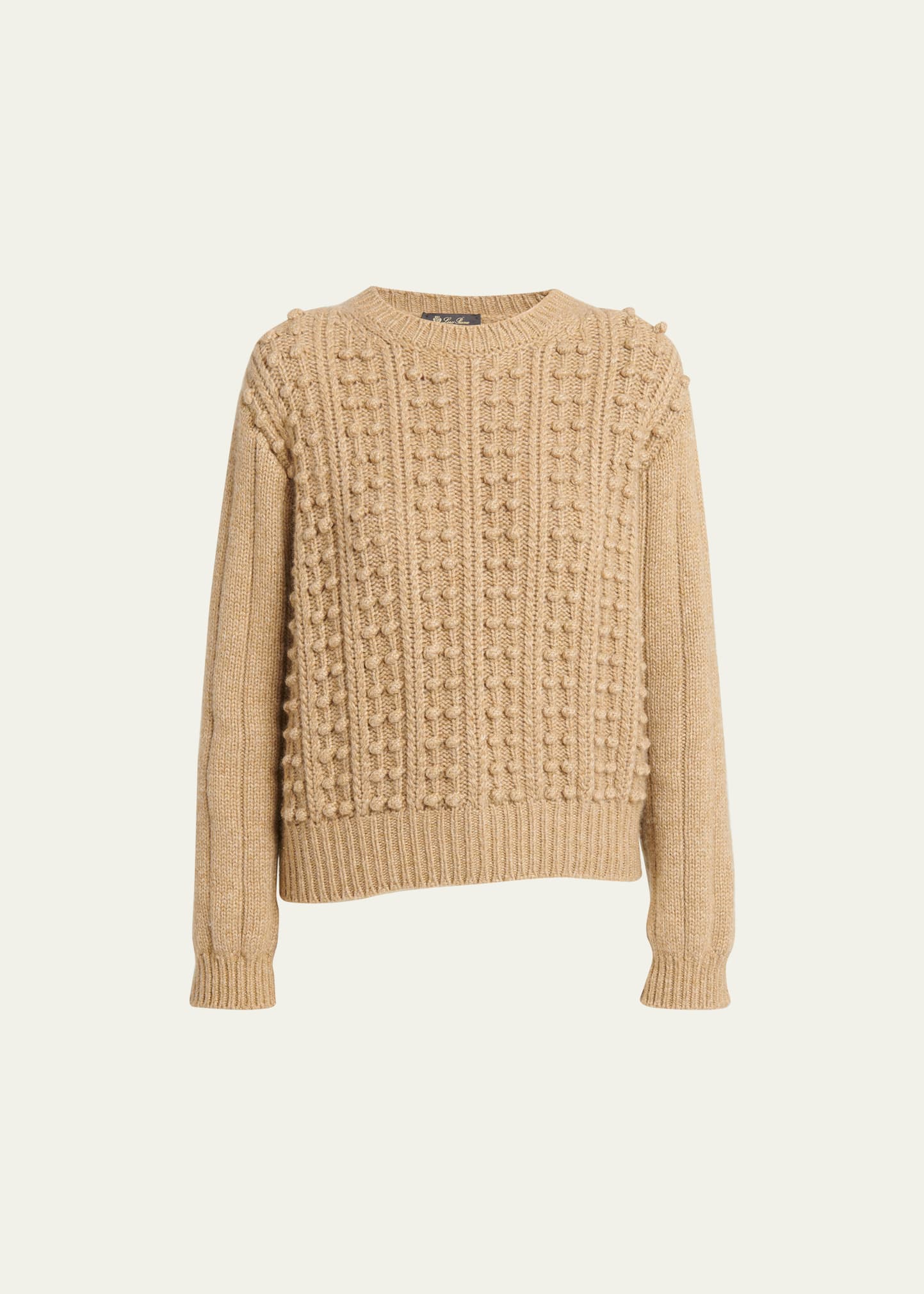 Shop Loro Piana Erdenet Cashmere-blend Ball Knit Sweater In D0f6 Mongolian Te