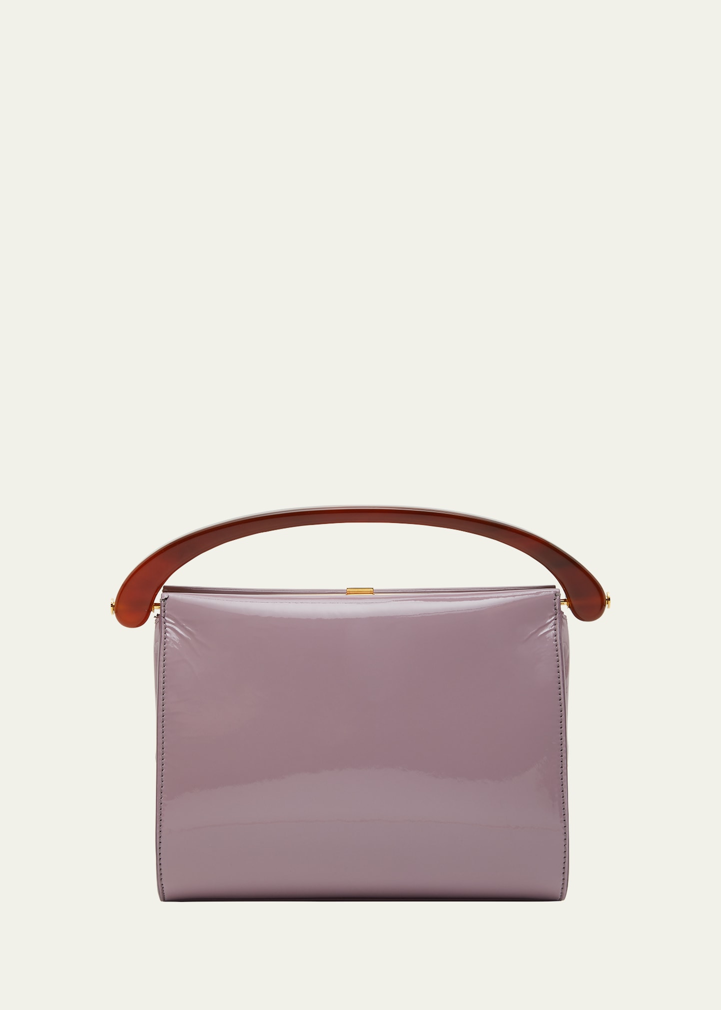 Dries Van Noten Crisp Patent Leather Top-handle Bag In 403 Lilac
