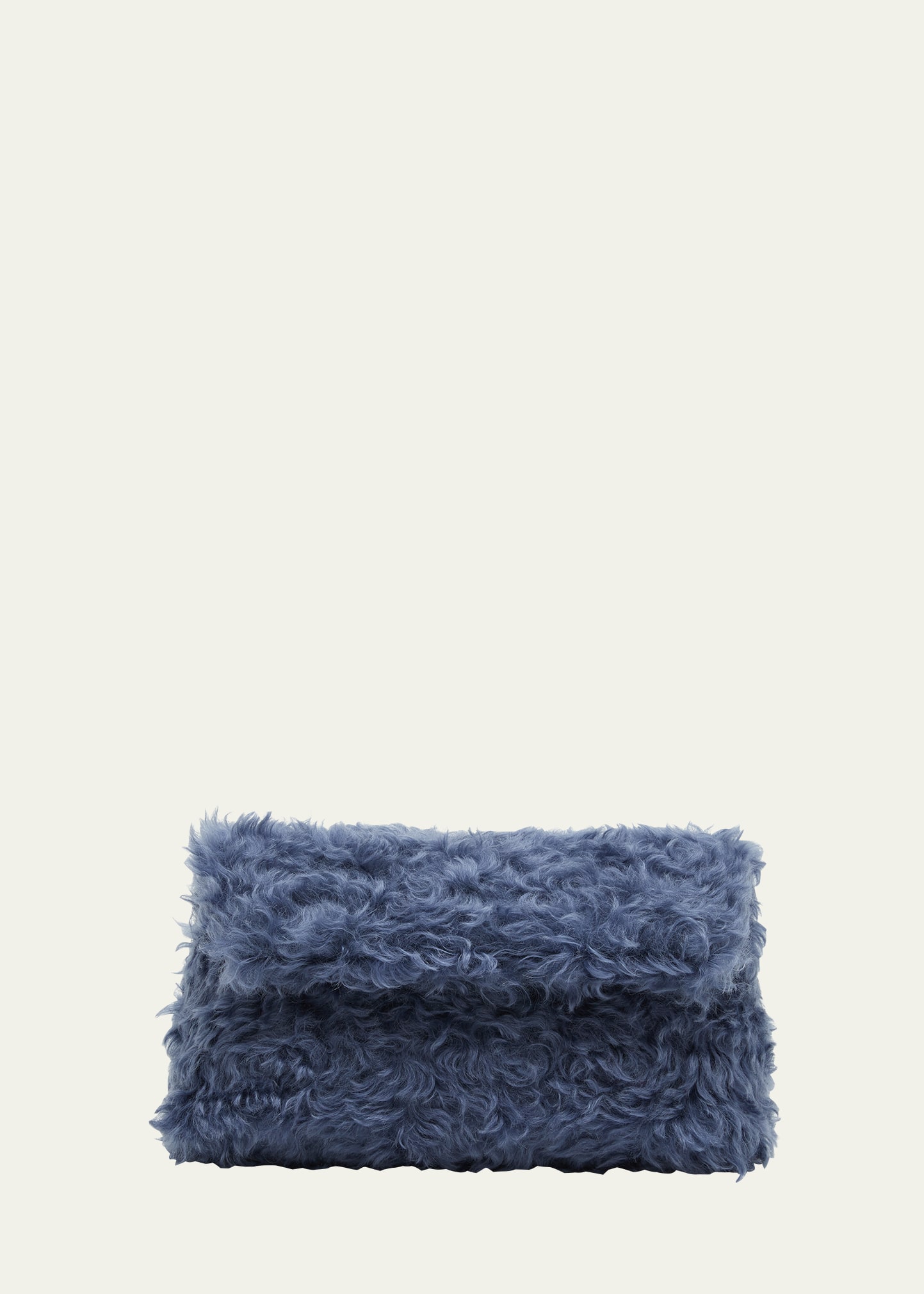 Dries Van Noten Faux-fur Clutch Bag In 504 Blue